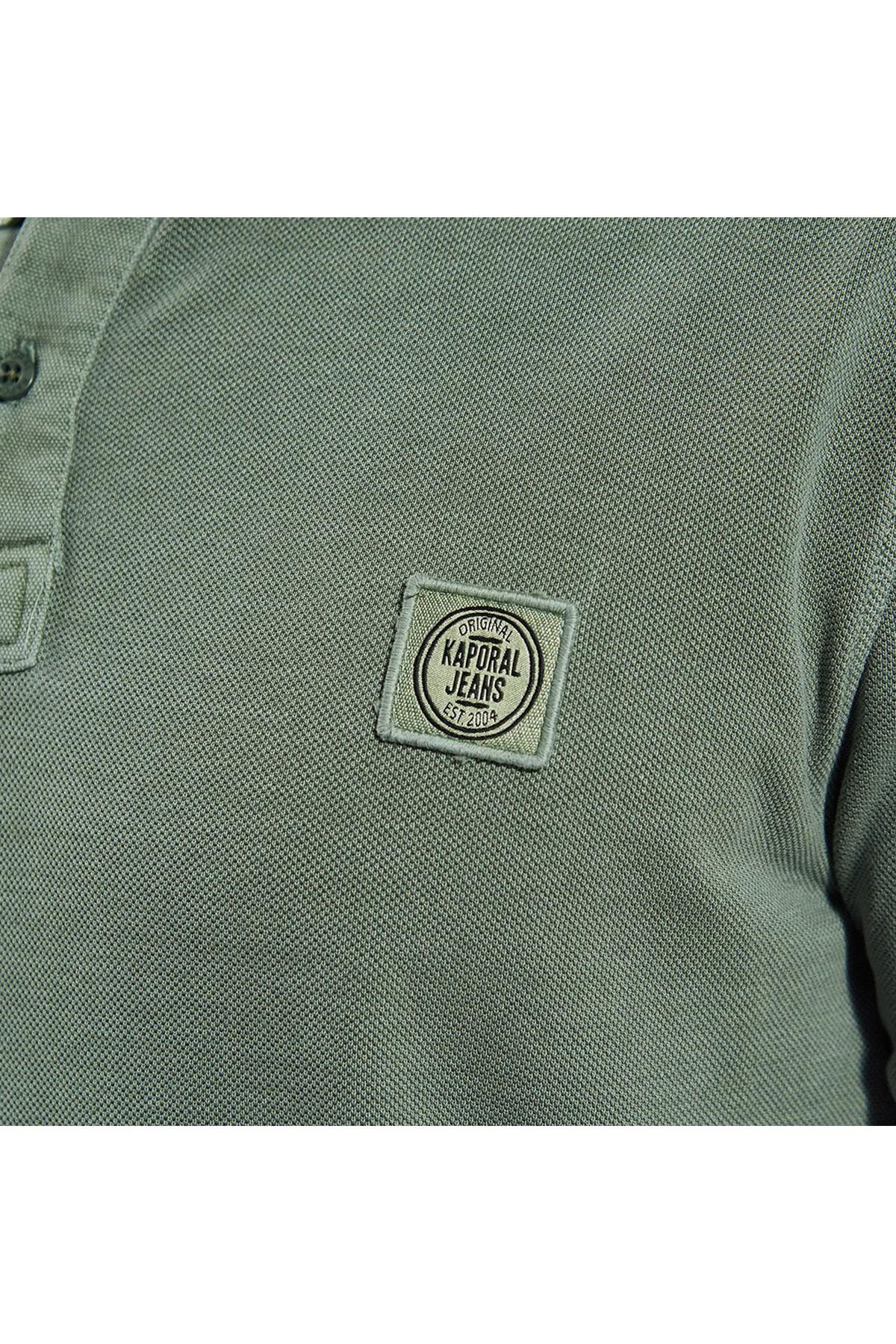 Khaki straight cut polo shirt - Image n°5