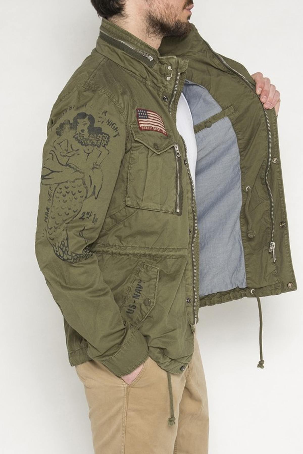 Badged khaki combat jacket - Image n°2