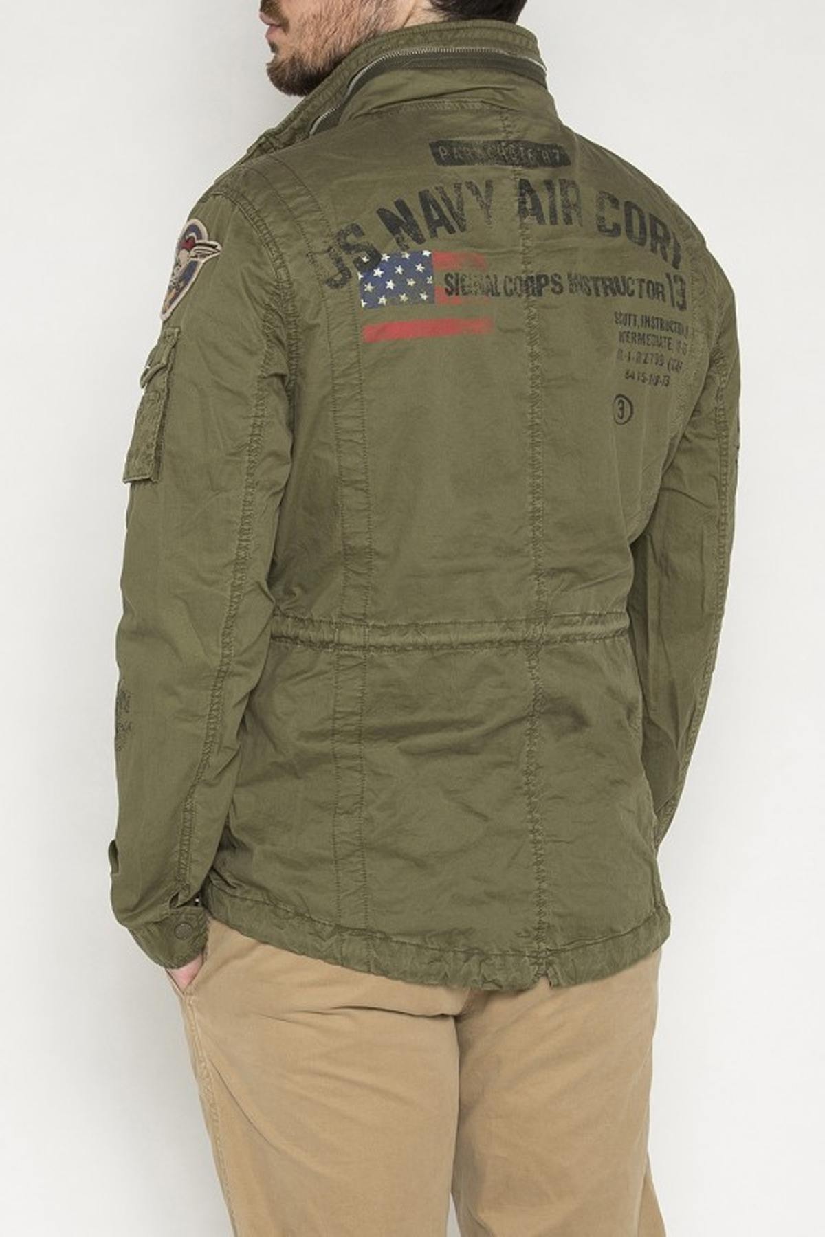 Badged khaki combat jacket - Image n°4