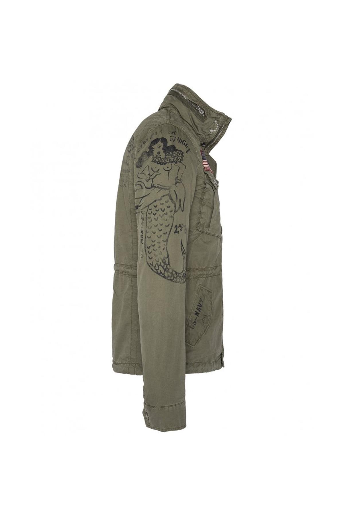 Badged khaki combat jacket - Image n°6