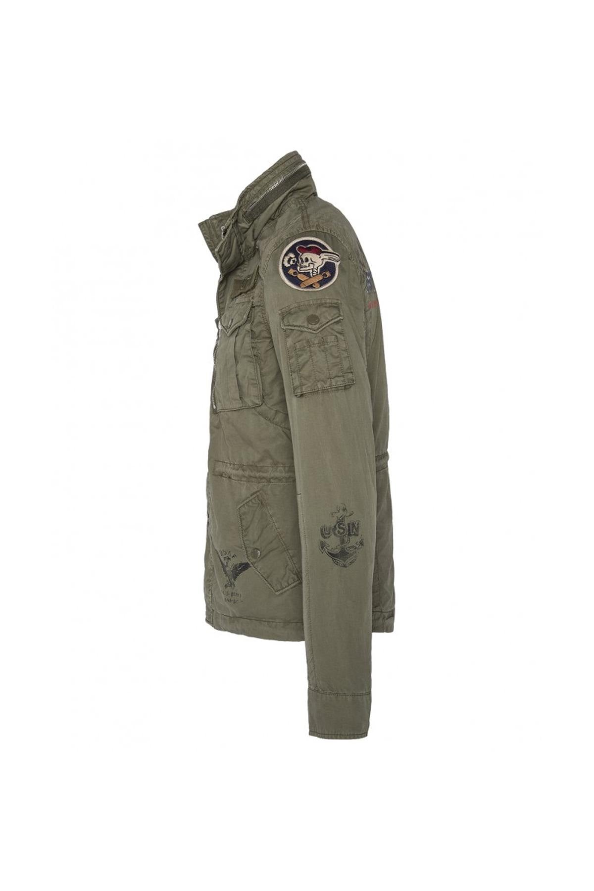 Badged khaki combat jacket - Image n°7