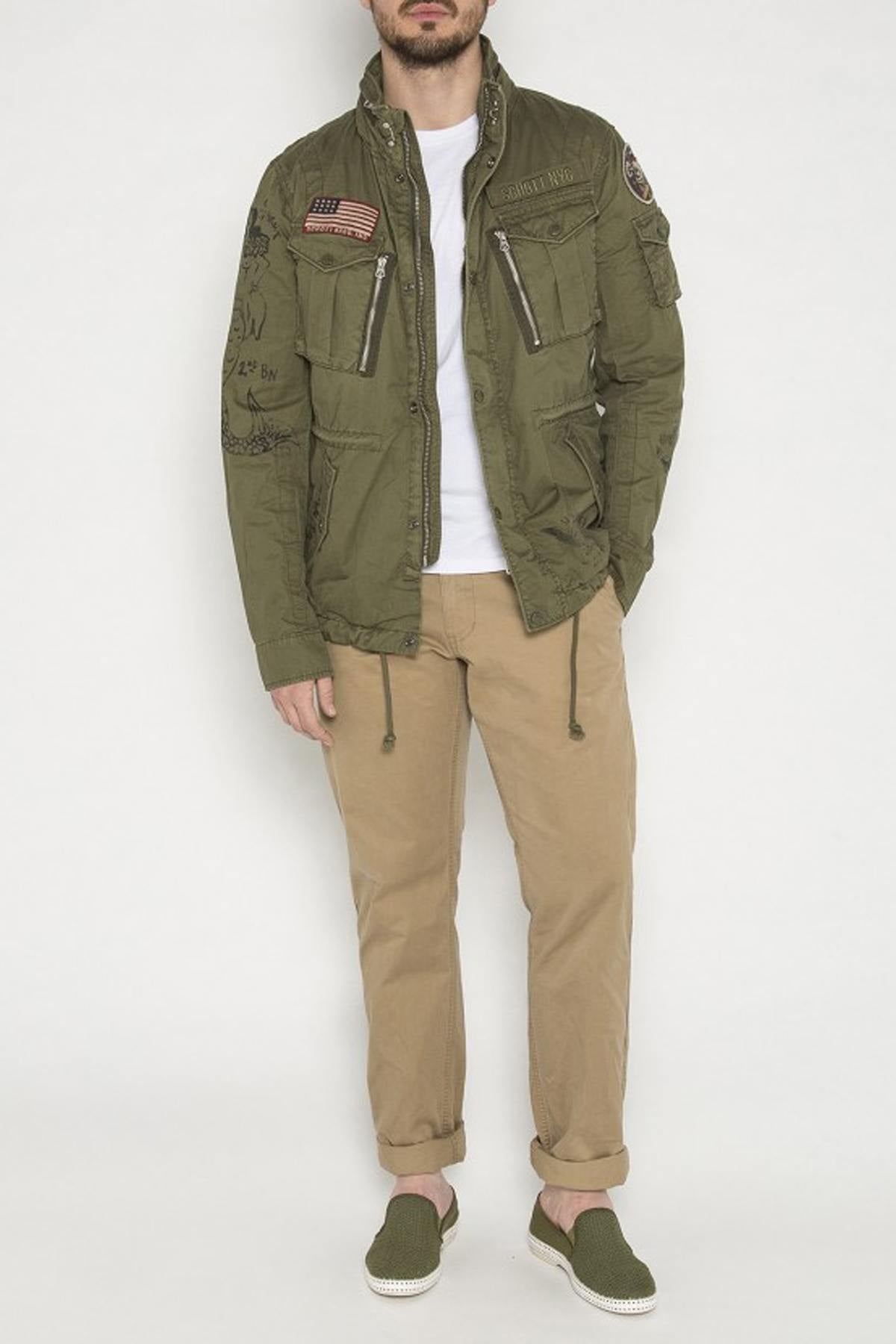 Badged khaki combat jacket - Image n°10