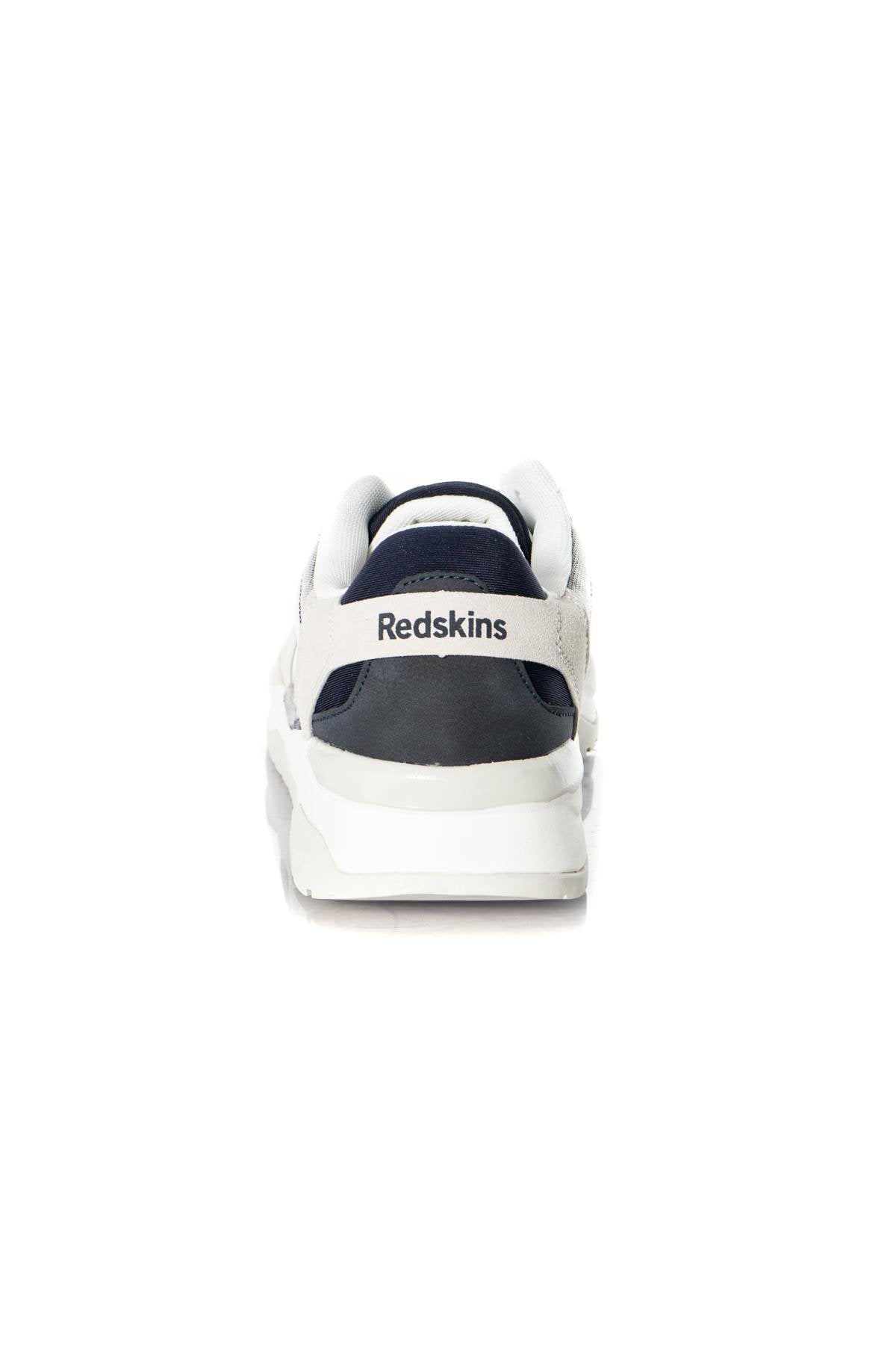 White and navy synthetic leather sneakers - Image n°7