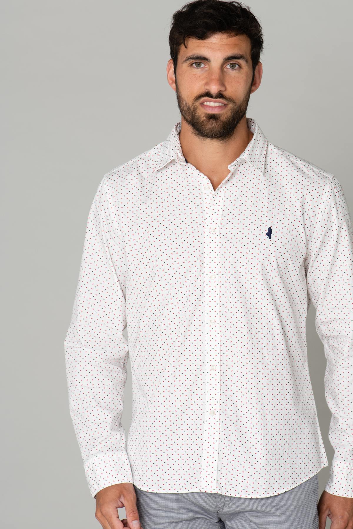 White patterned cotton shirt - Image n°3