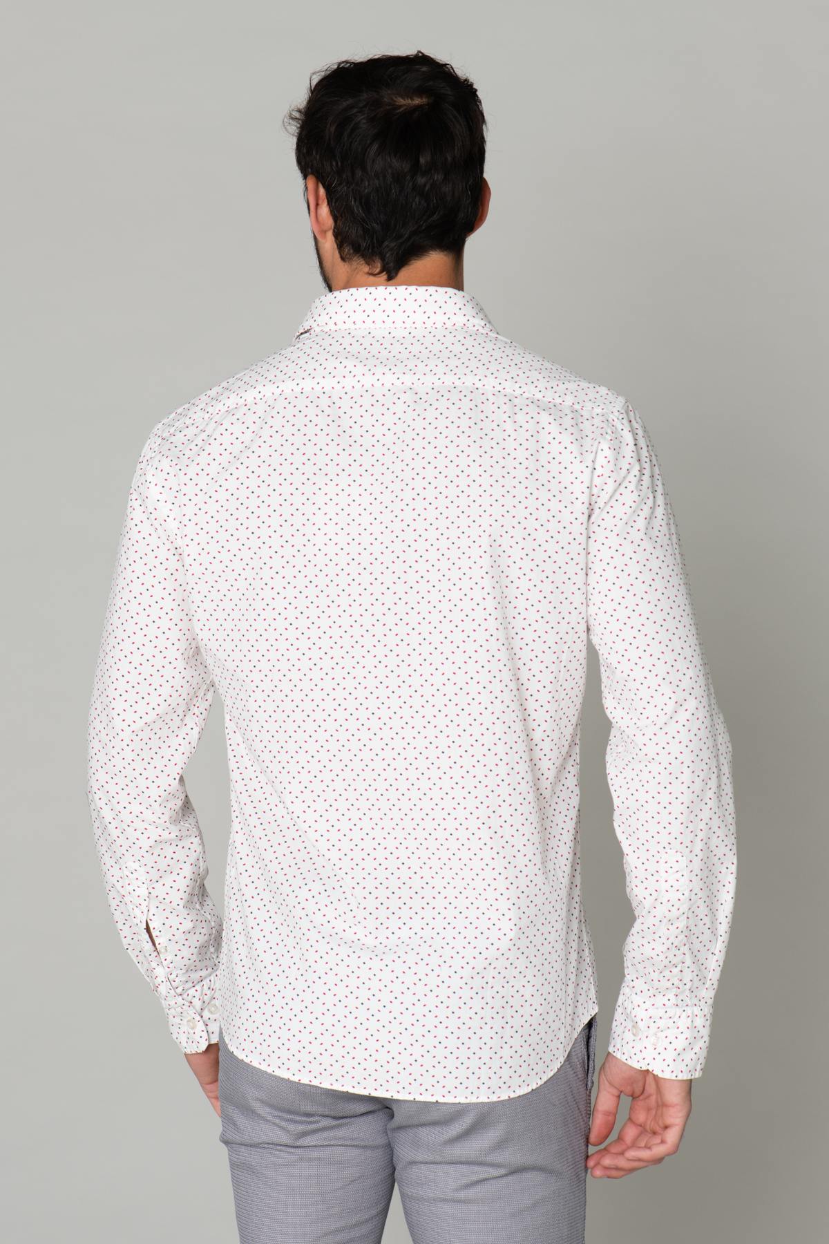 White patterned cotton shirt - Image n°4