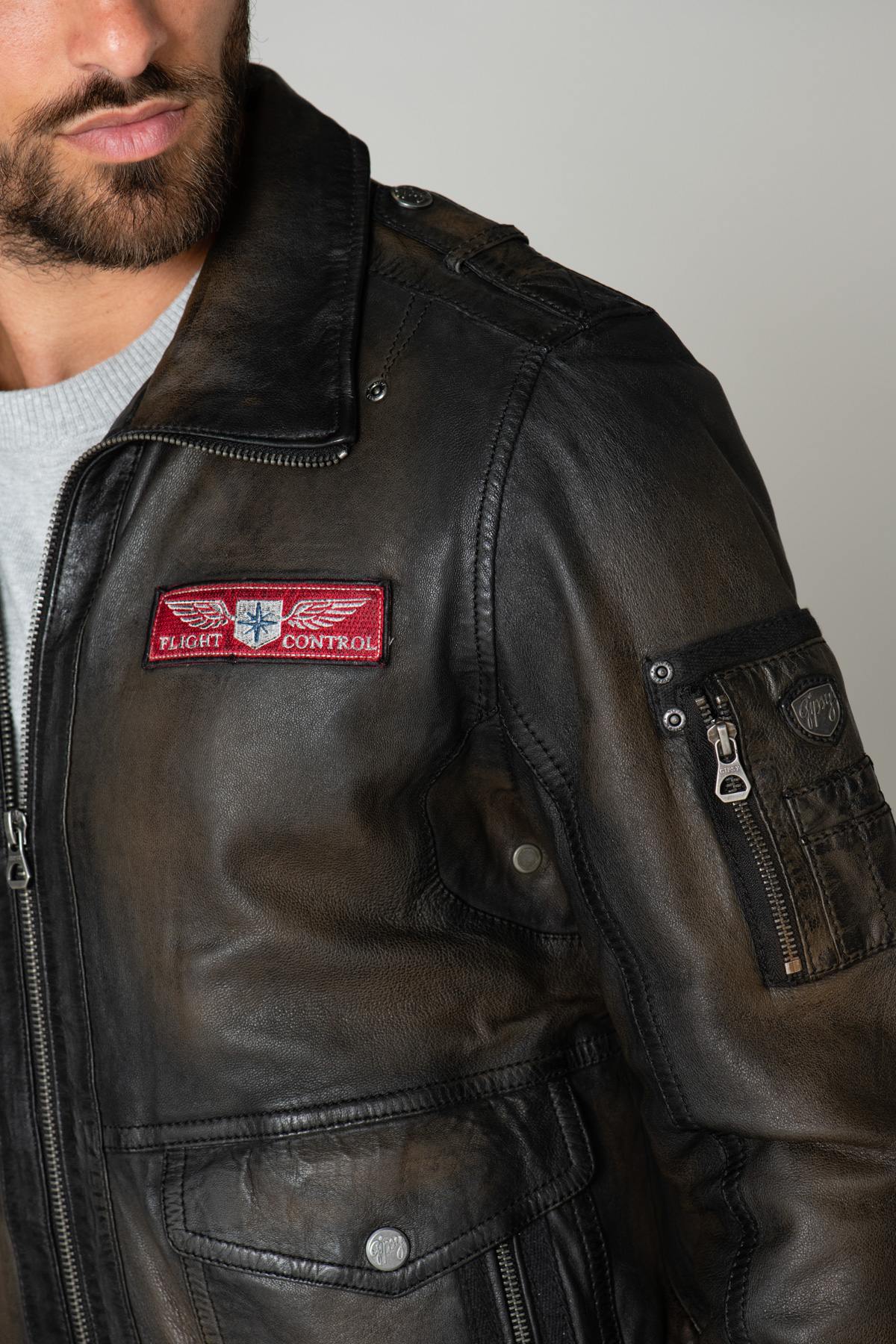 Aviator with brown leather patches - Image n°6