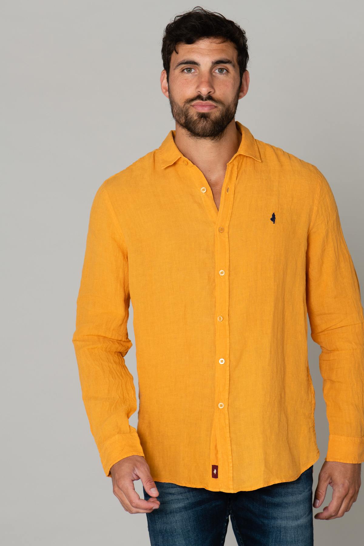 Yellow linen shirt - Image n°1