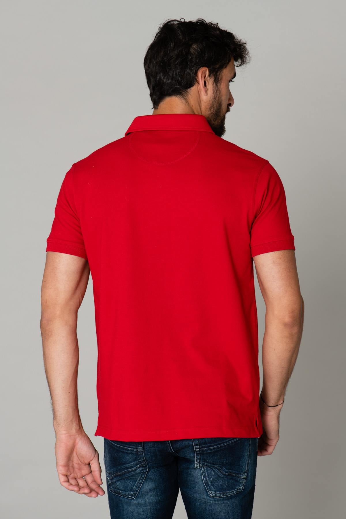 Men's chic red polo shirt - Image n°3