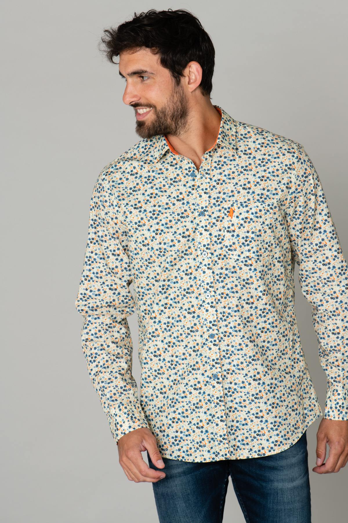 Men's floral patterned shirt - Image n°1