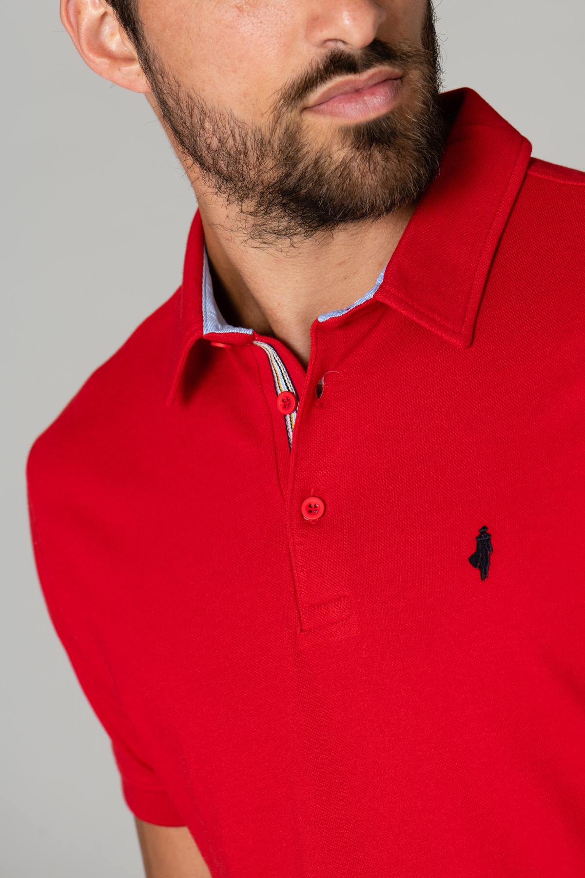 Men's chic red polo shirt - Image n°4