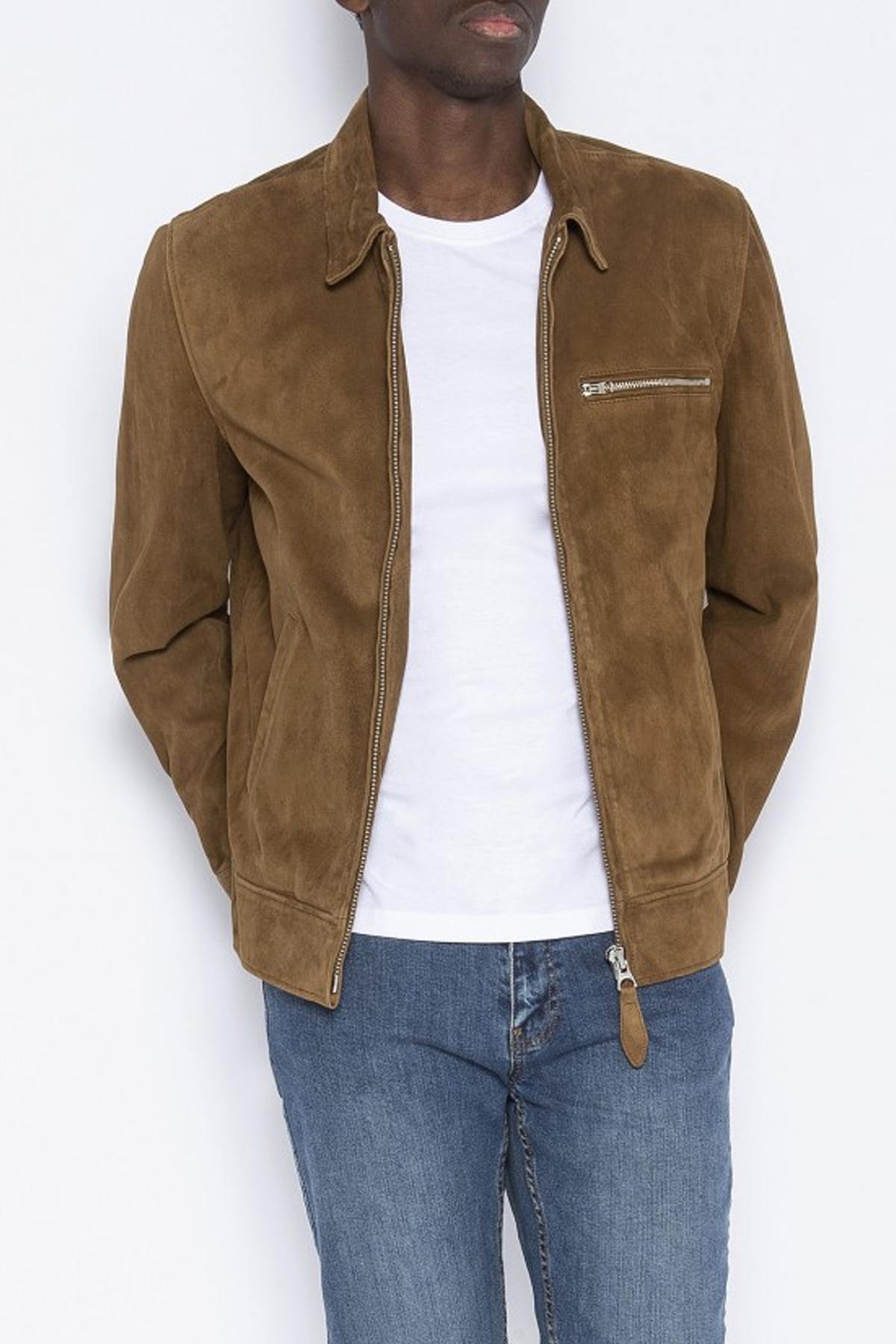 Trucker goatskin leather jacket - Image n°1