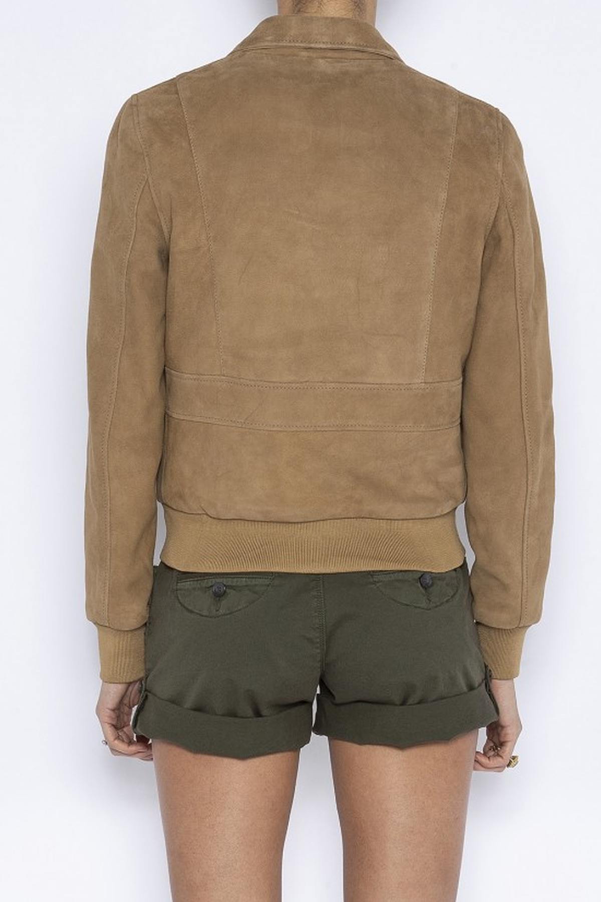 Women's suede leather bomber jacket - Image n°6