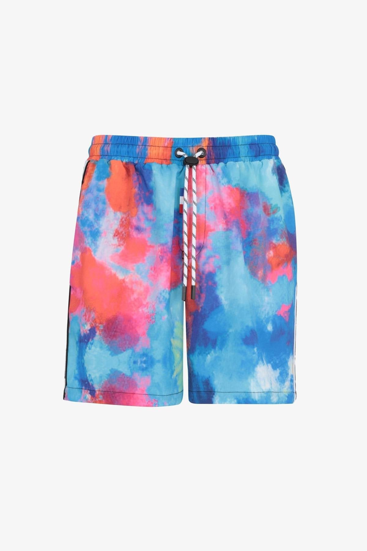 Watercolor blue beach shorts - Image n°3