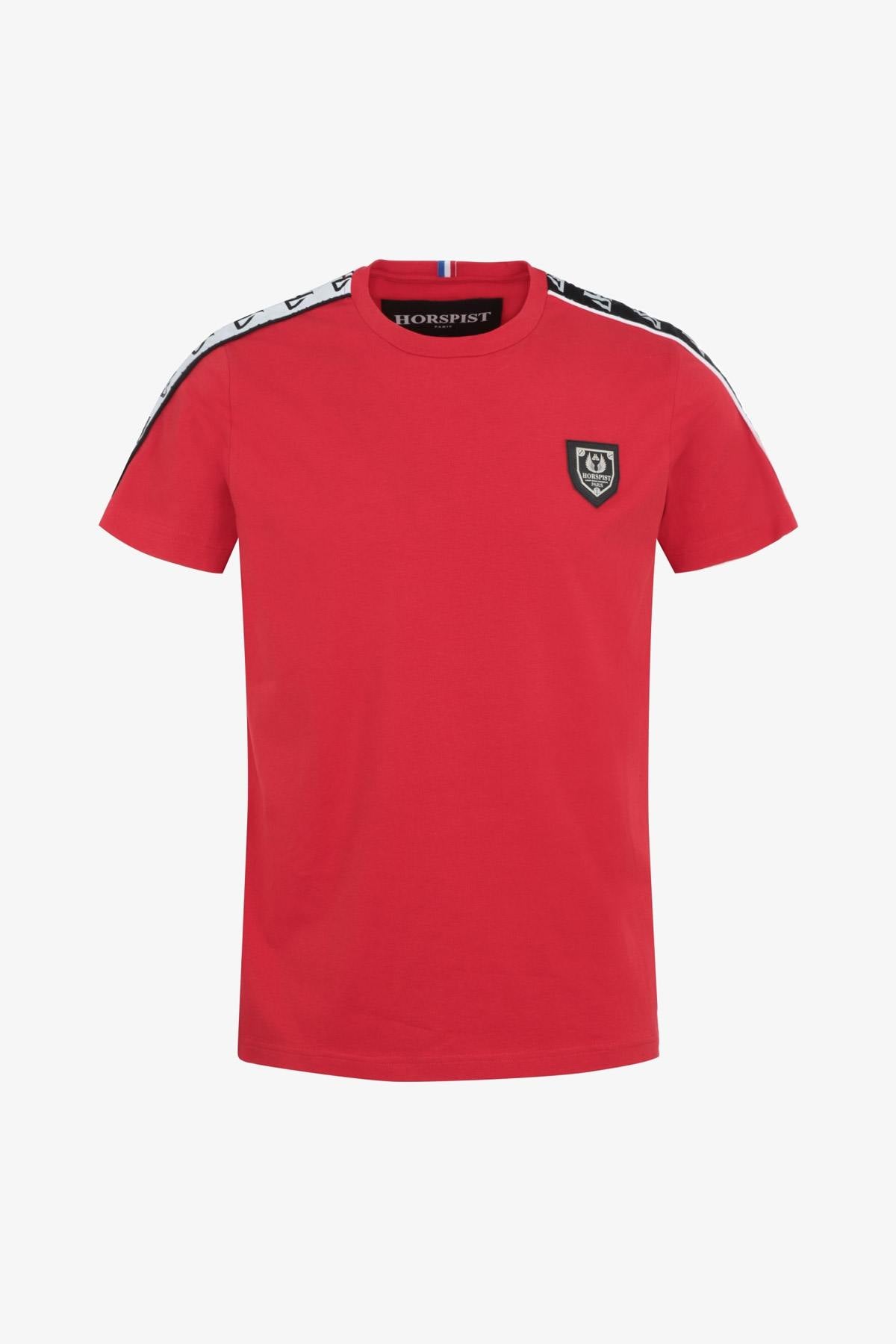 Red t-shirt with white and black piping - Image n°3