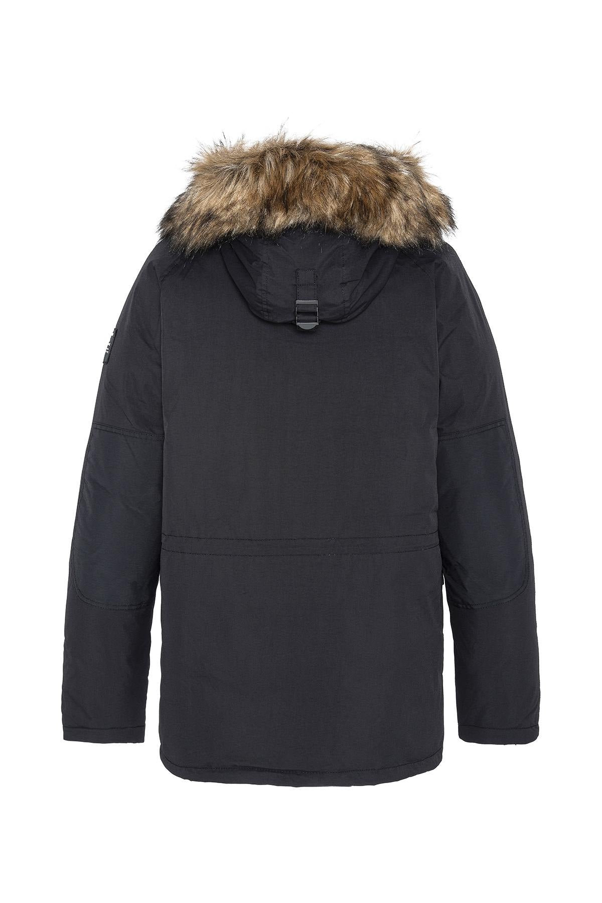 Hooded parka with faux fur - Image n°5