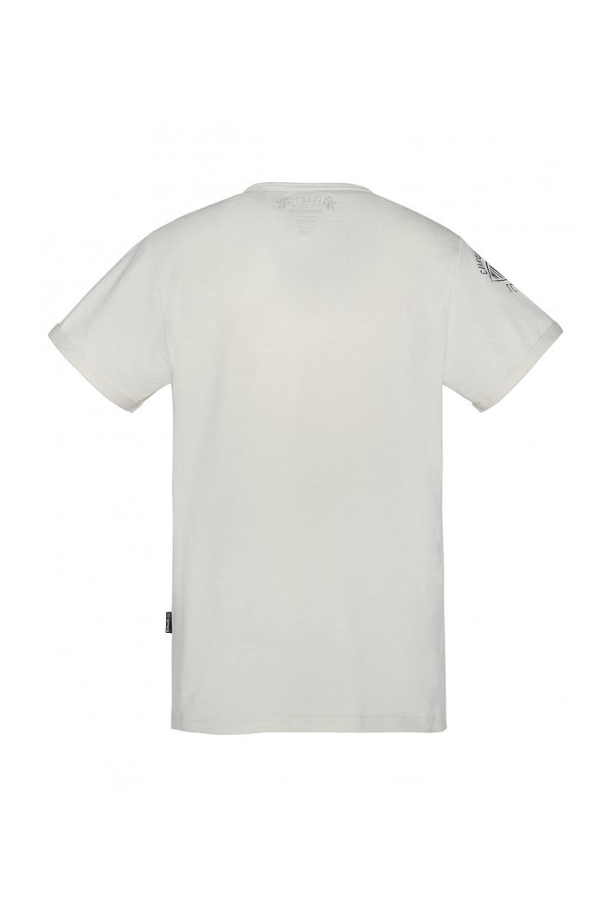 Ivory white cotton biker t-shirt - Image n°6