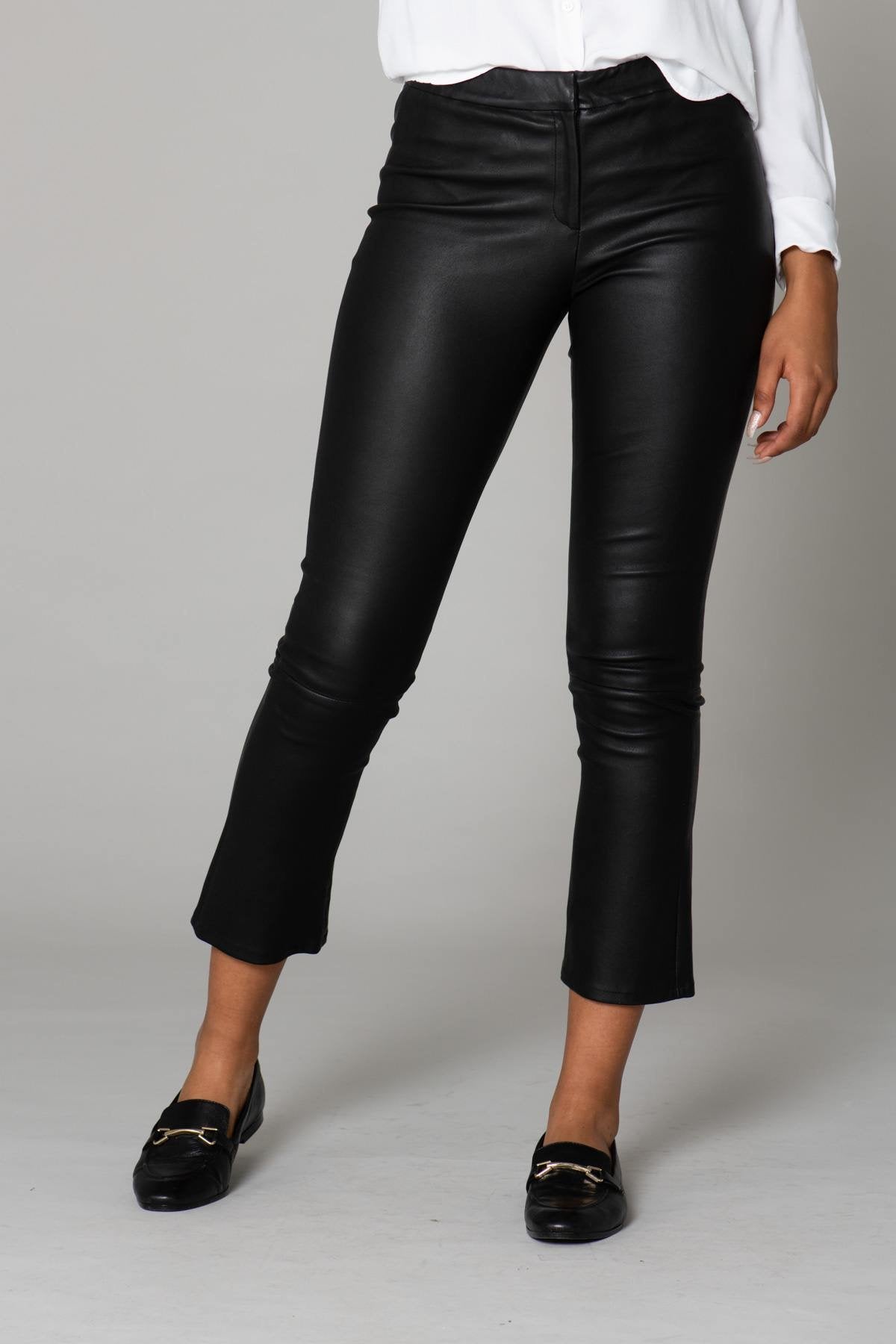 Genuine leather stretch pants - Image n°2