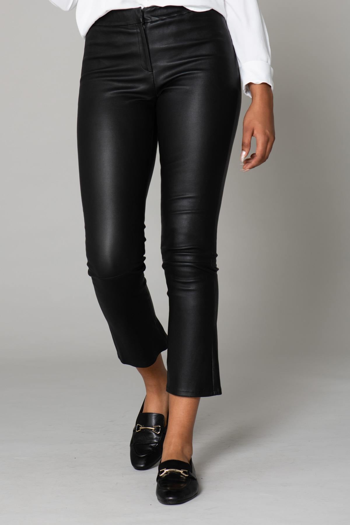 Genuine leather stretch pants - Image n°6