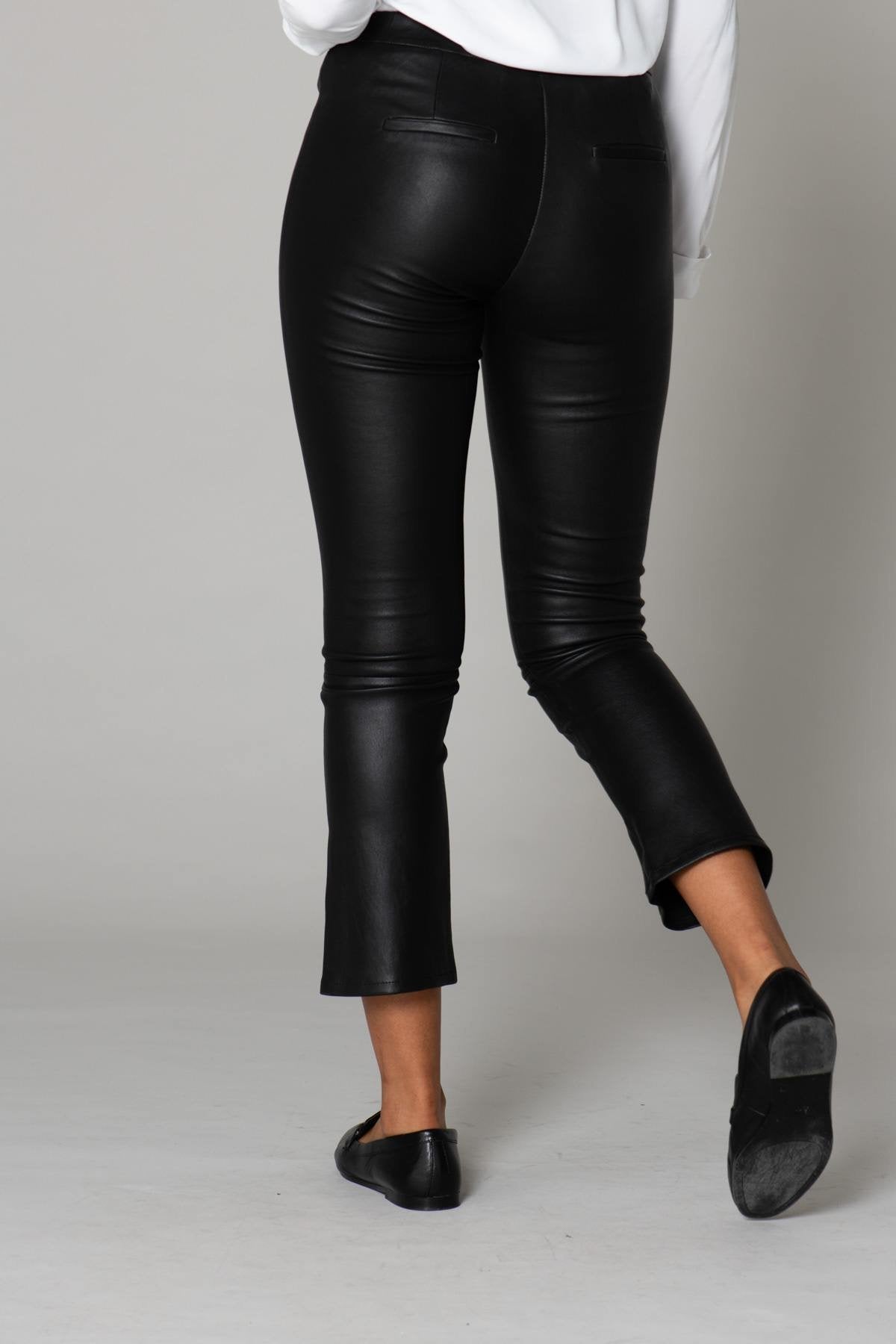 Genuine leather stretch pants - Image n°4