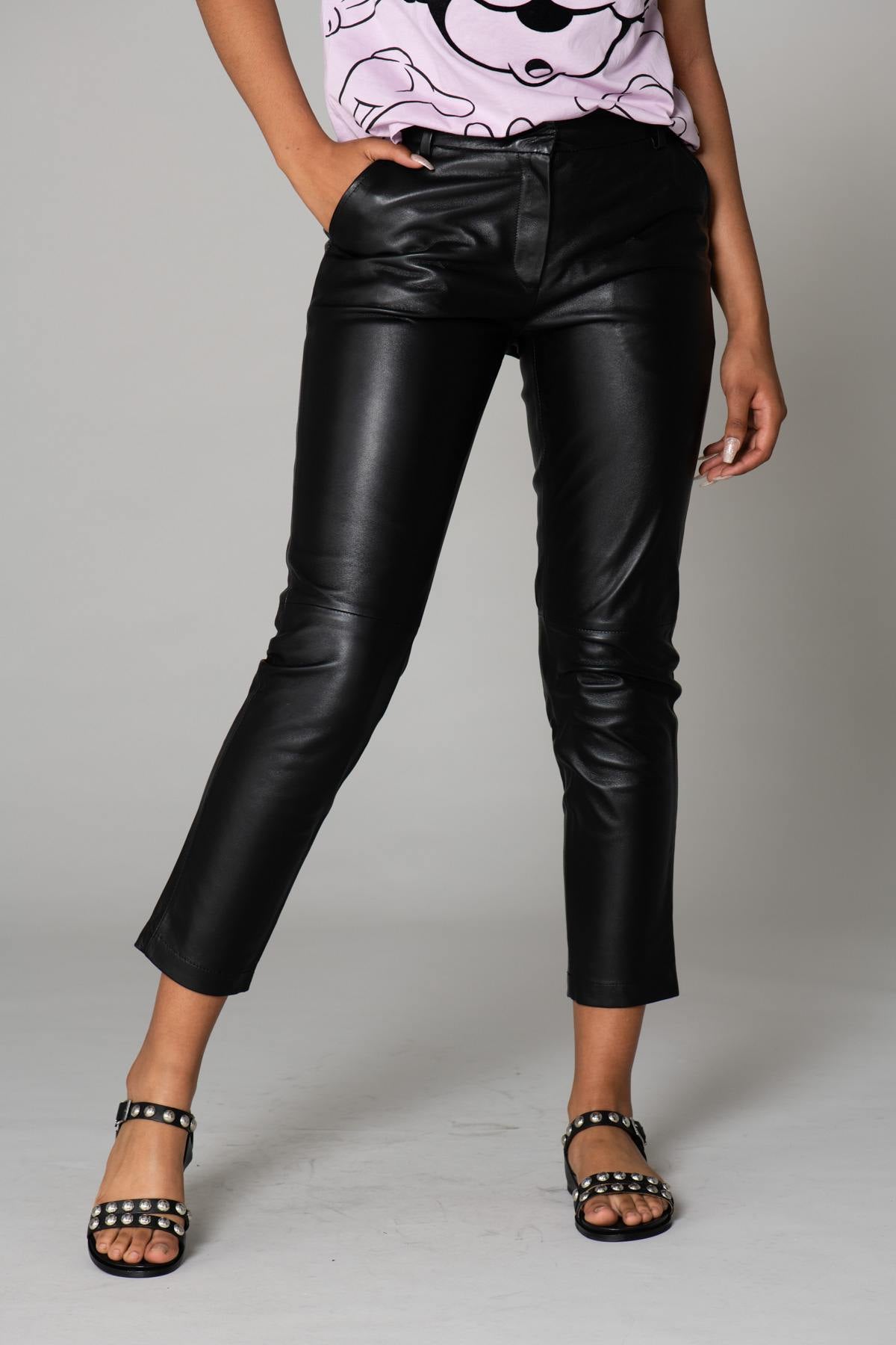 Women's sheepskin leather pants - Image n°5