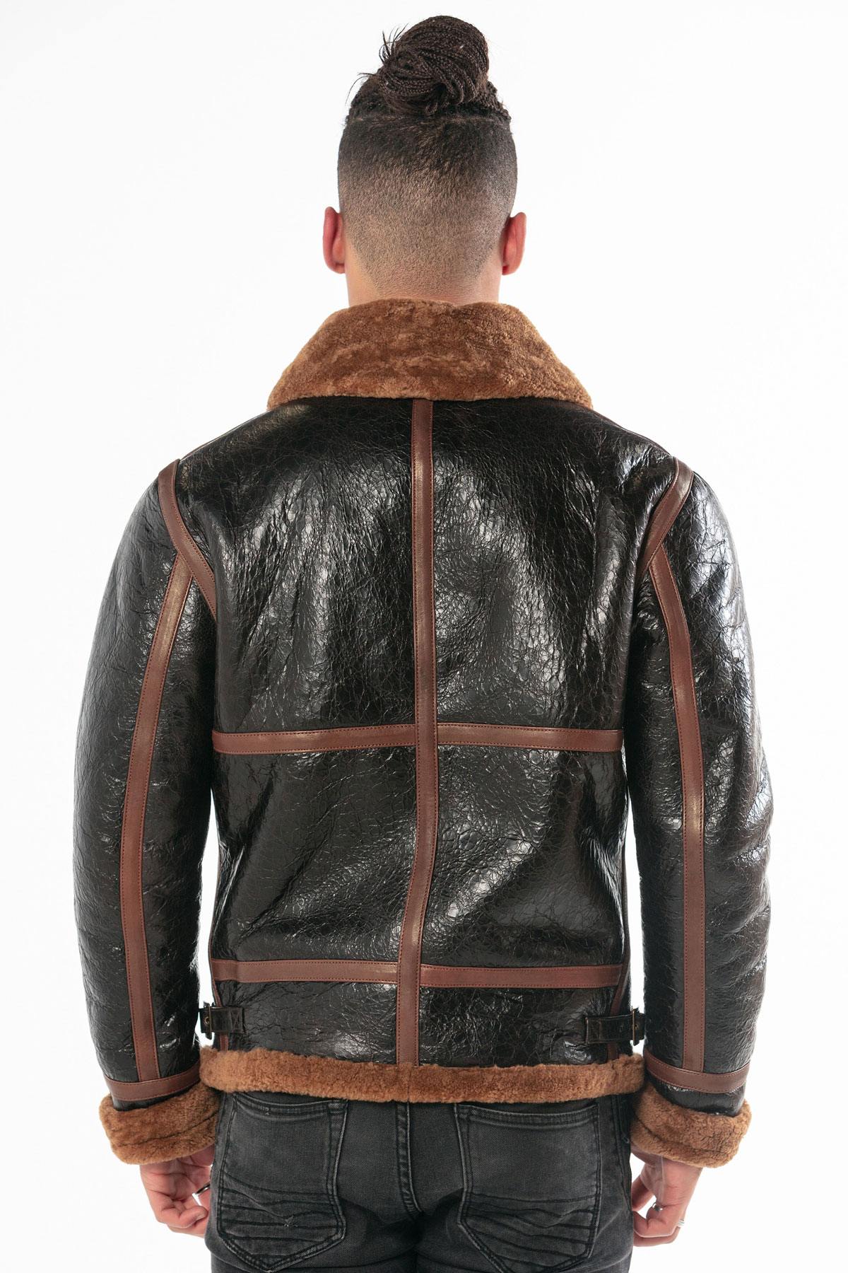 Genuine weathered and oiled leather bomber - Image n°4