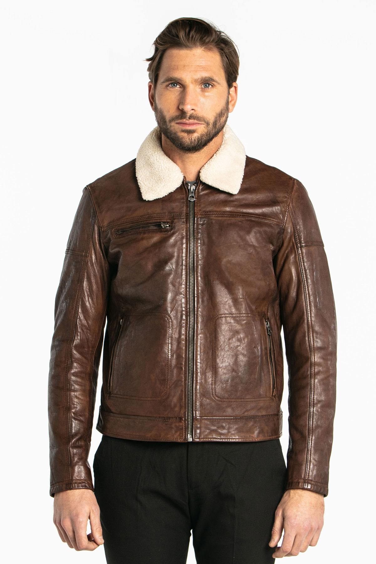 Washed lambskin bomber jacket - Image n°3