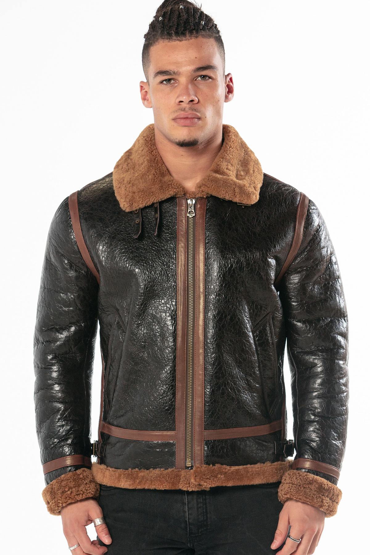 Genuine weathered and oiled leather bomber - Image n°8