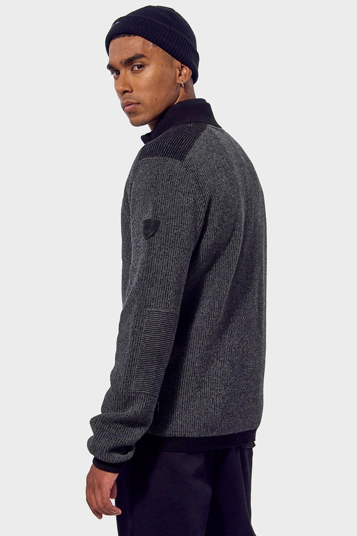 Knitted sweater with zipped collar - Image n°4