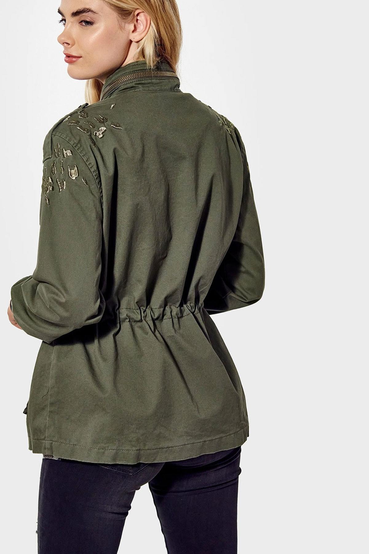 Women's khaki jacket - Image n°2