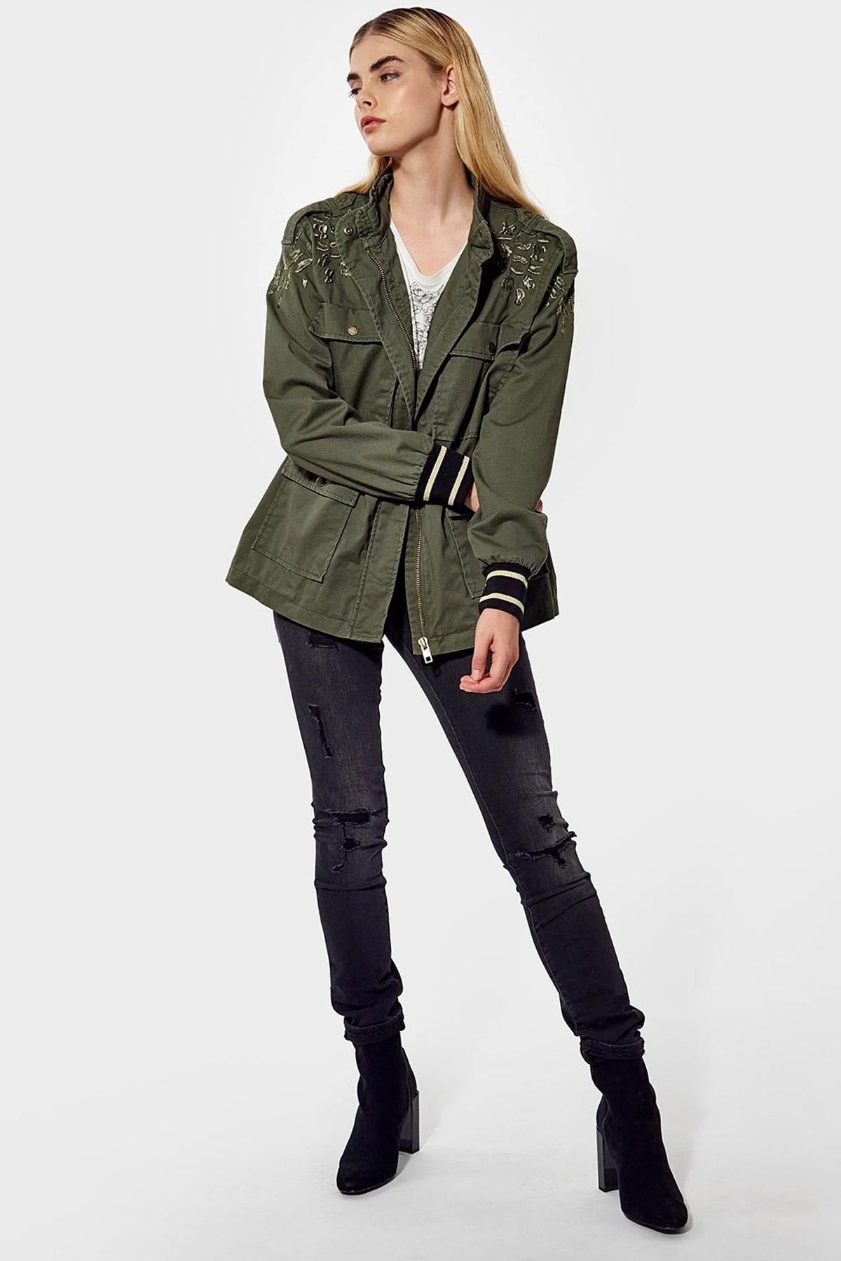 Women's khaki jacket - Image n°4