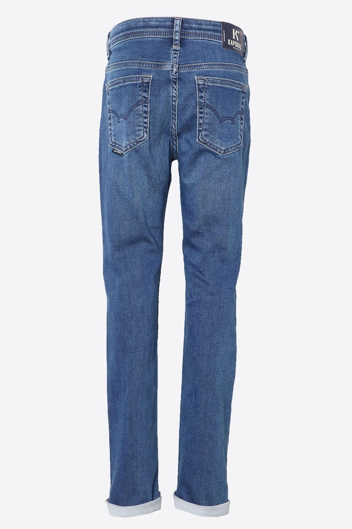 Washed blue slim jeans for boys - Image n°2