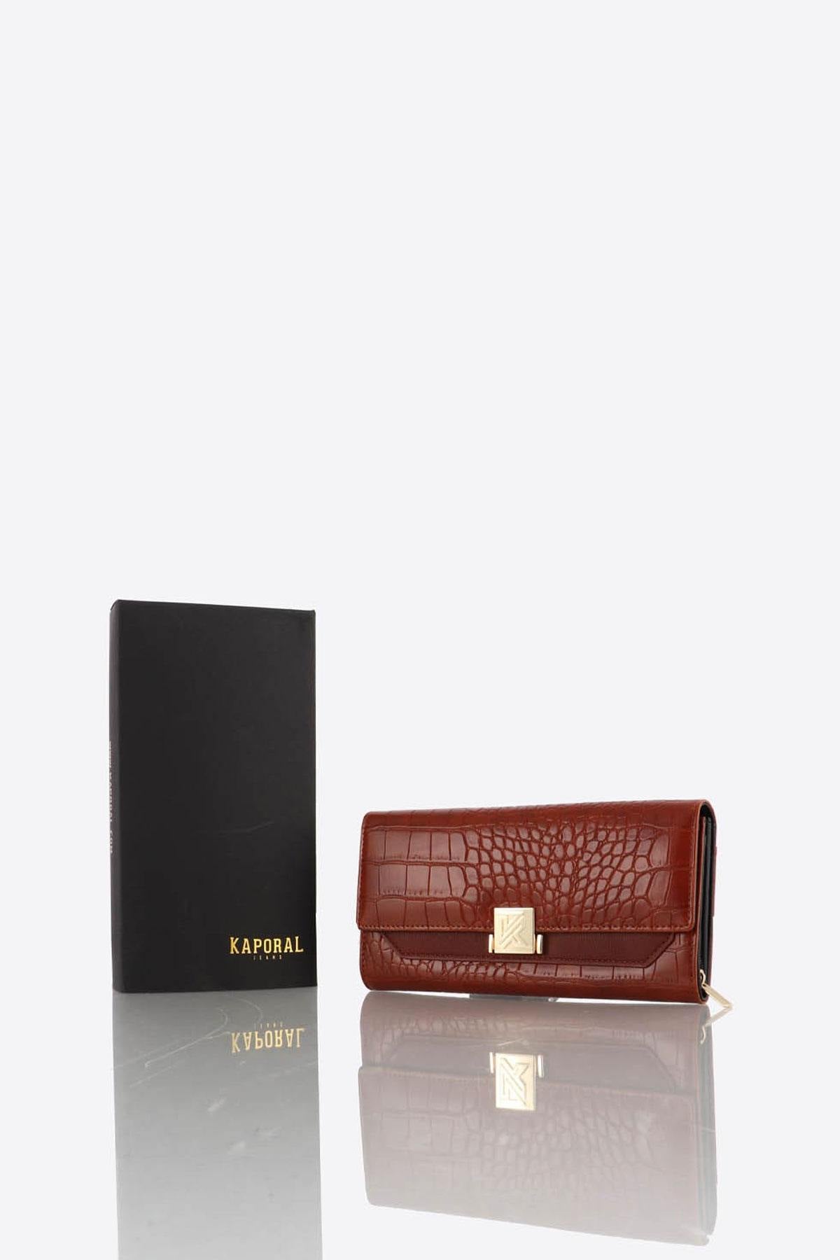 Faux crocodile leather wallet pouch - Image n°3