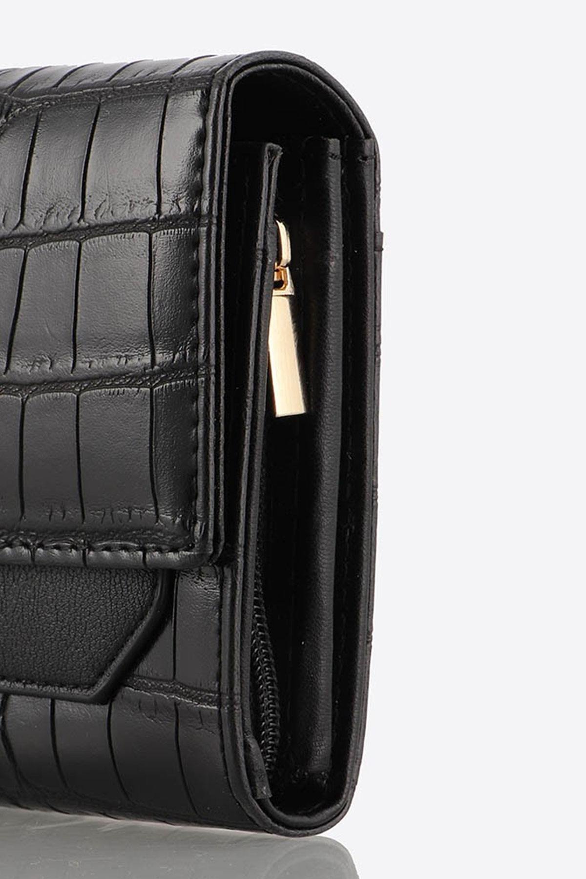 Croc effect clutch wallet - Image n°2