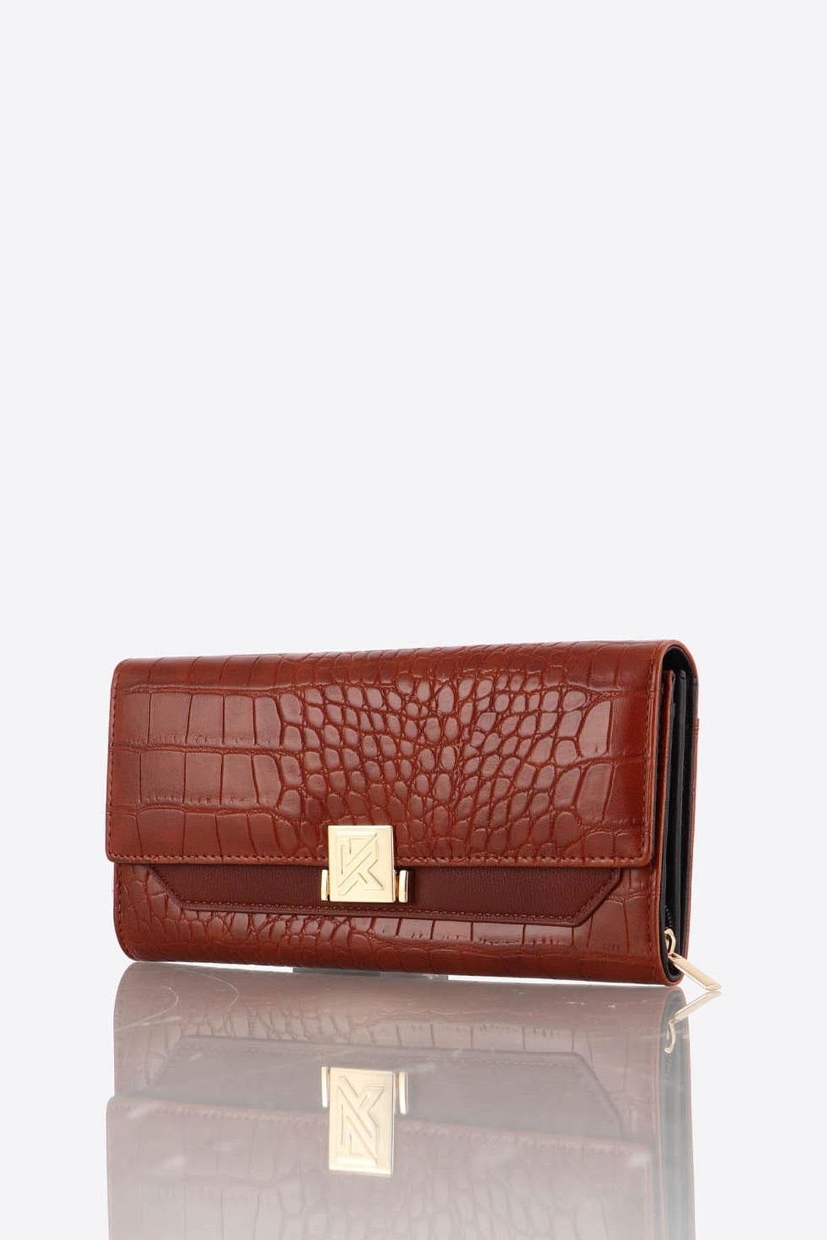 Faux crocodile leather wallet pouch - Image n°5