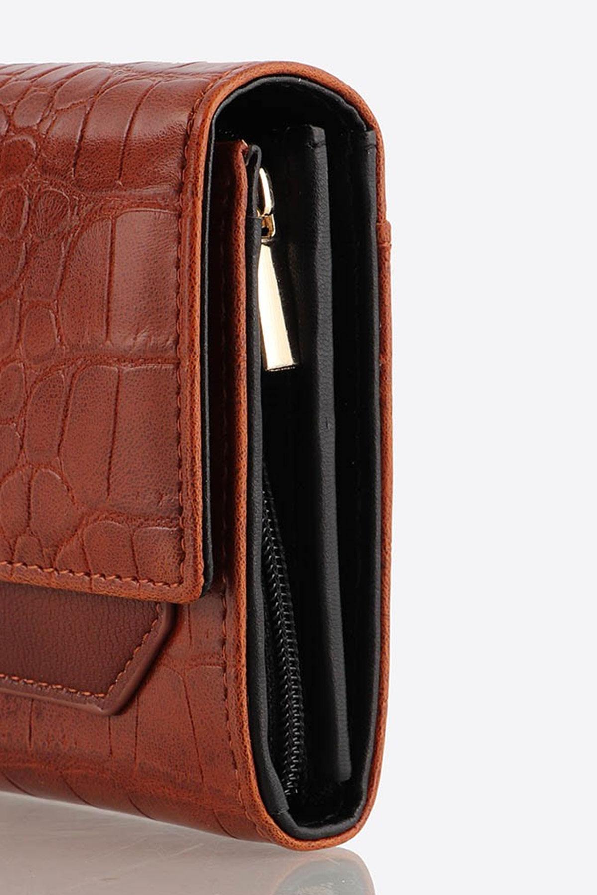 Faux crocodile leather wallet pouch - Image n°6