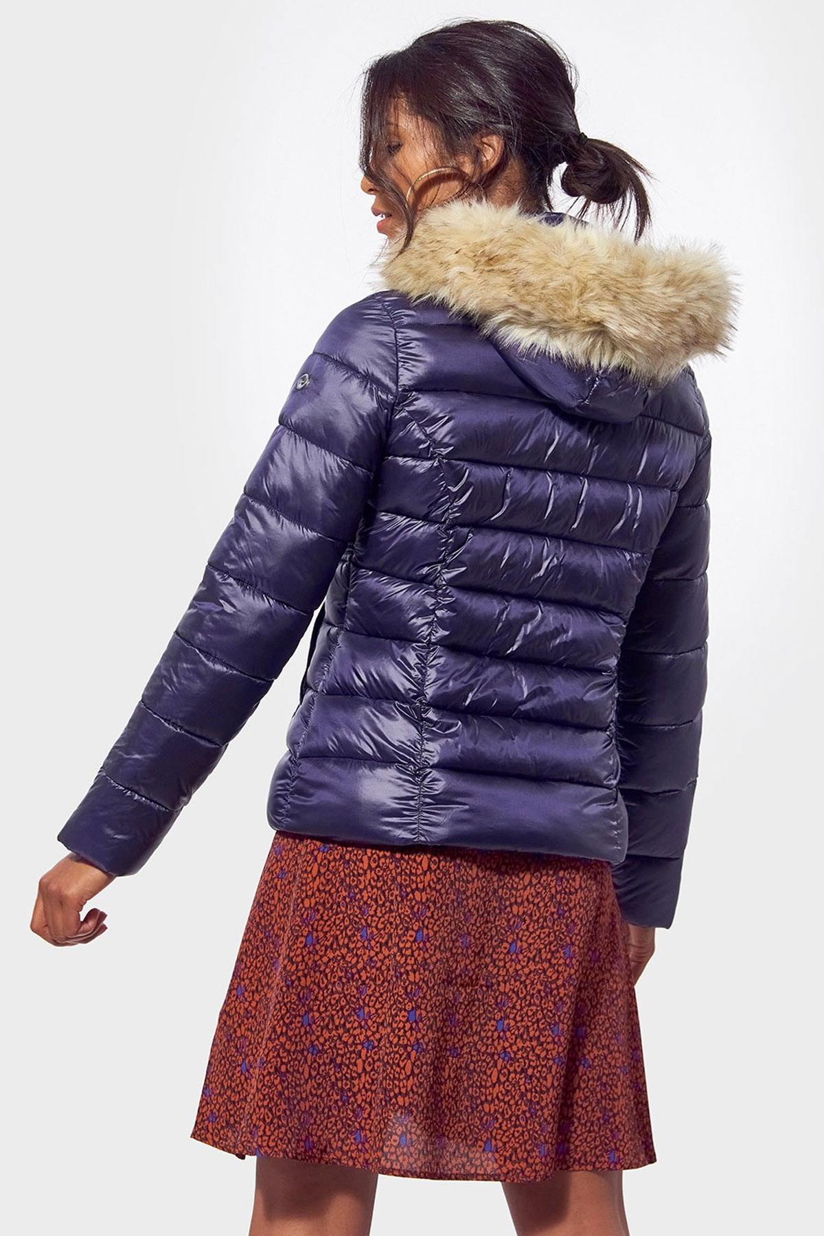 Women's blue down jacket - Image n°2