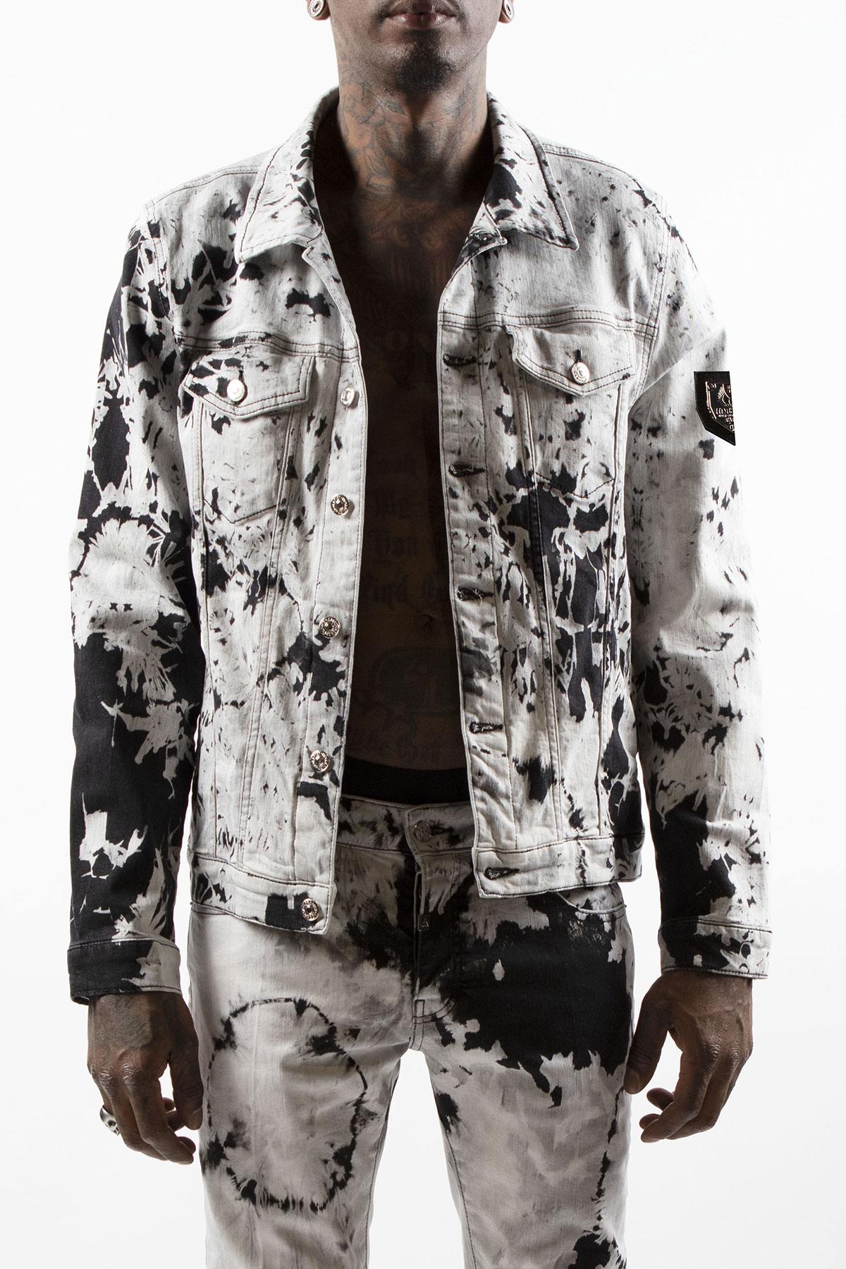 Black and white denim jacket - Image n°2