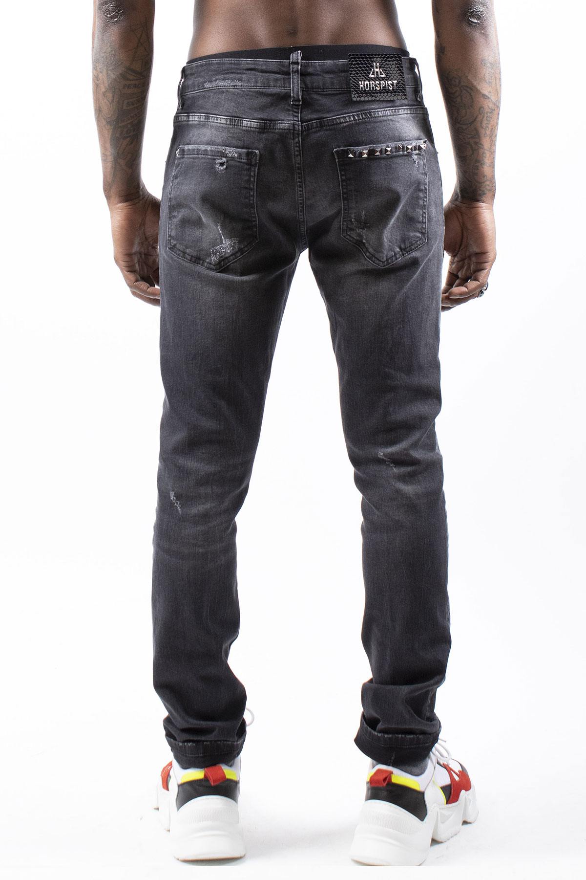 Men's washed black jeans - Image n°2