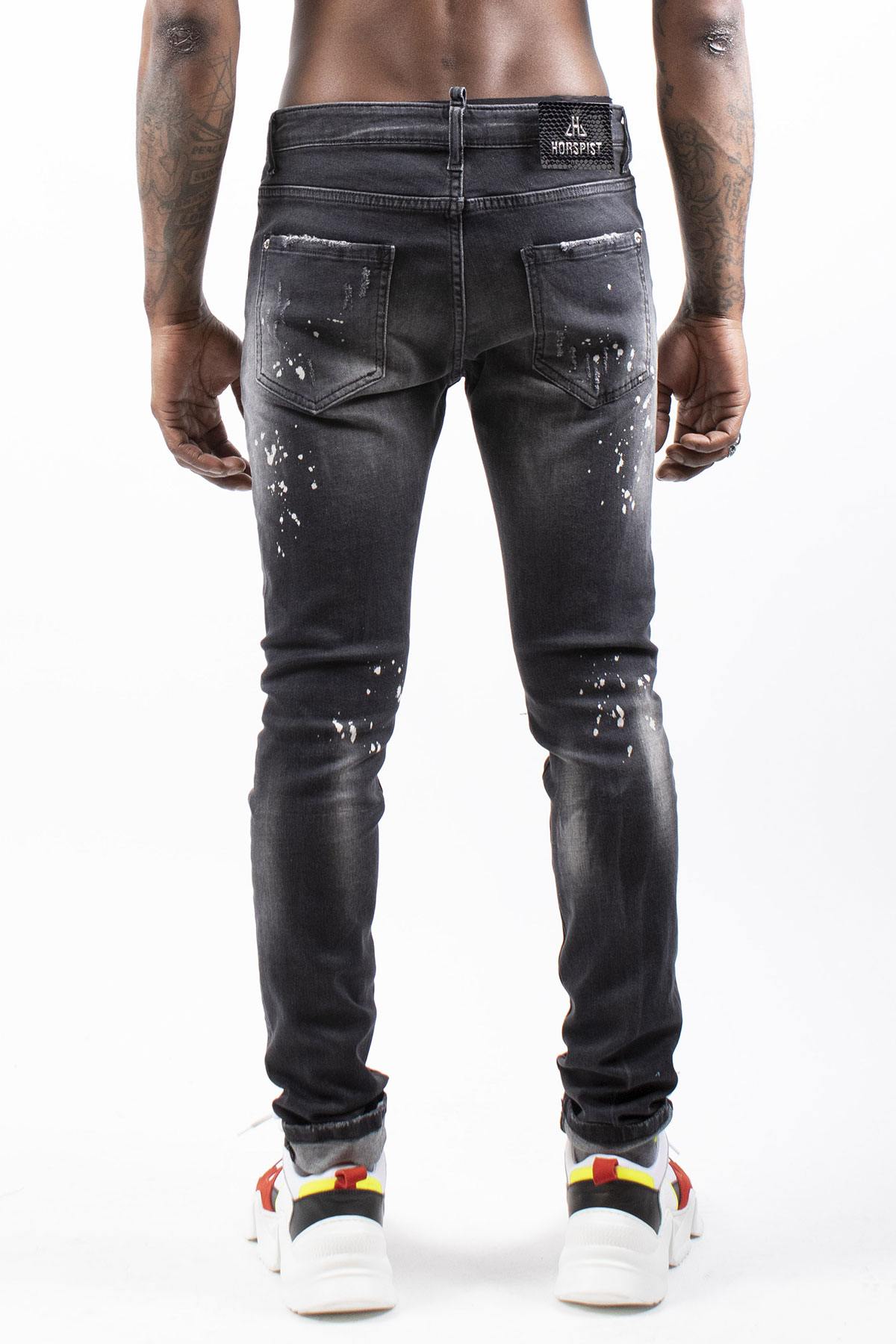 Black faded and spotted jeans - Image n°2