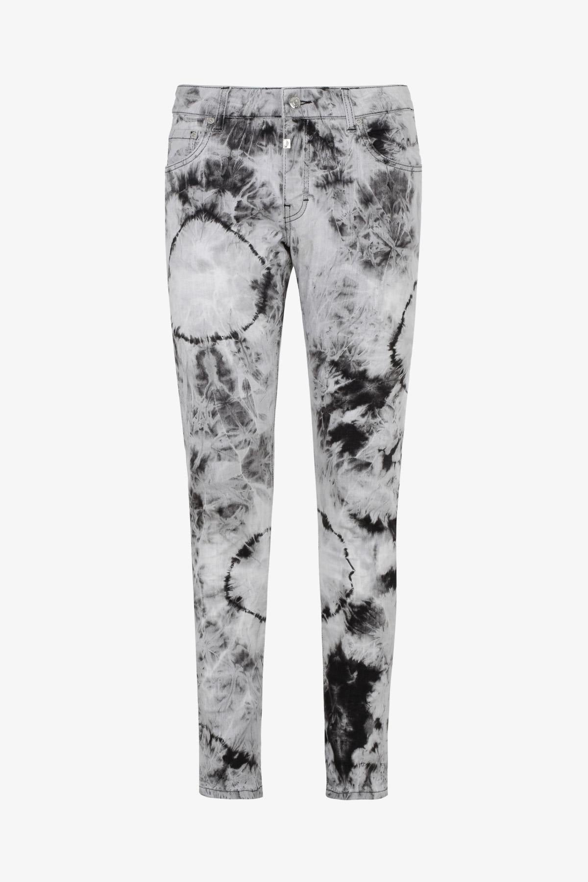 Black and white patterned fashion jeans - Image n°4