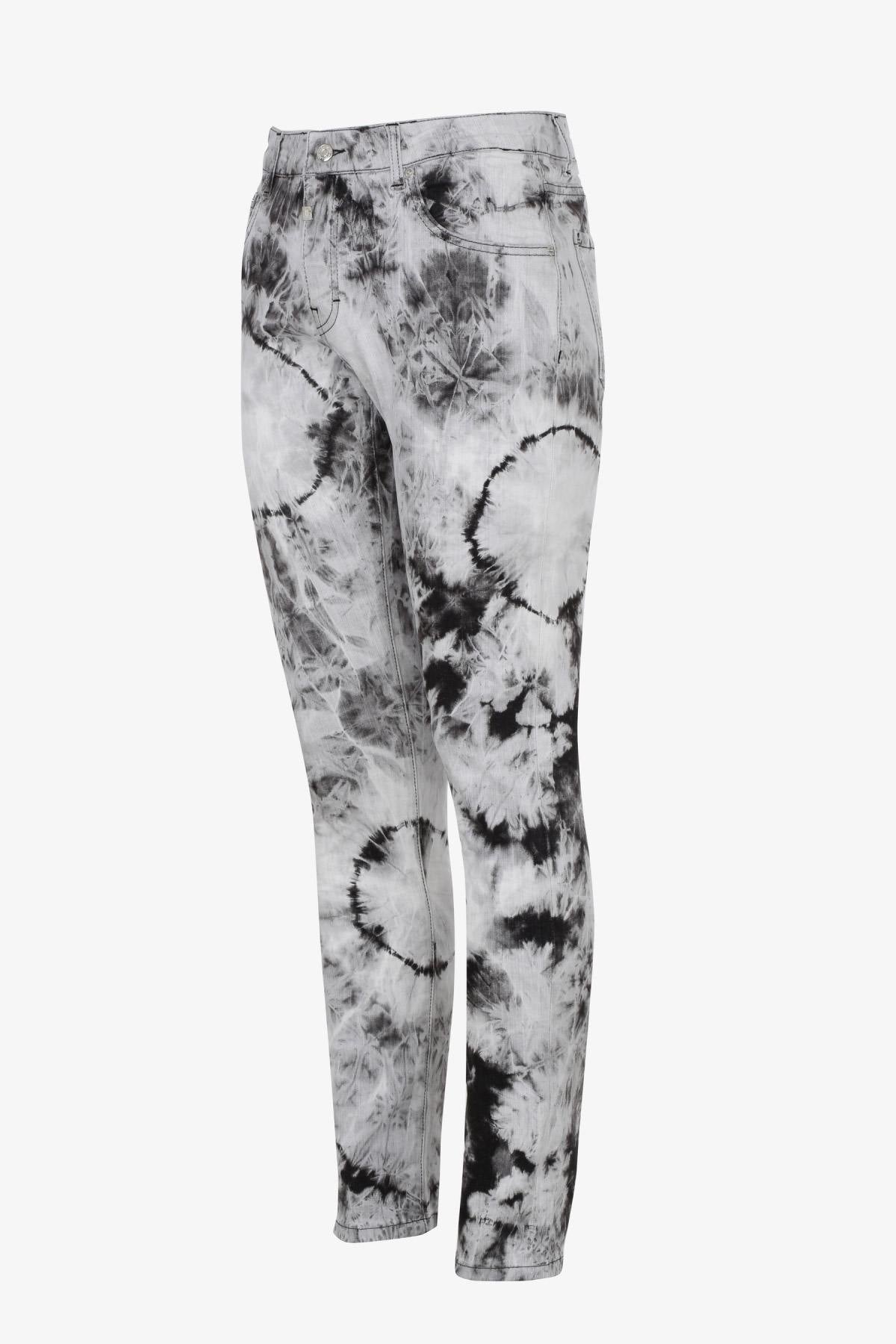 Black and white patterned fashion jeans - Image n°5