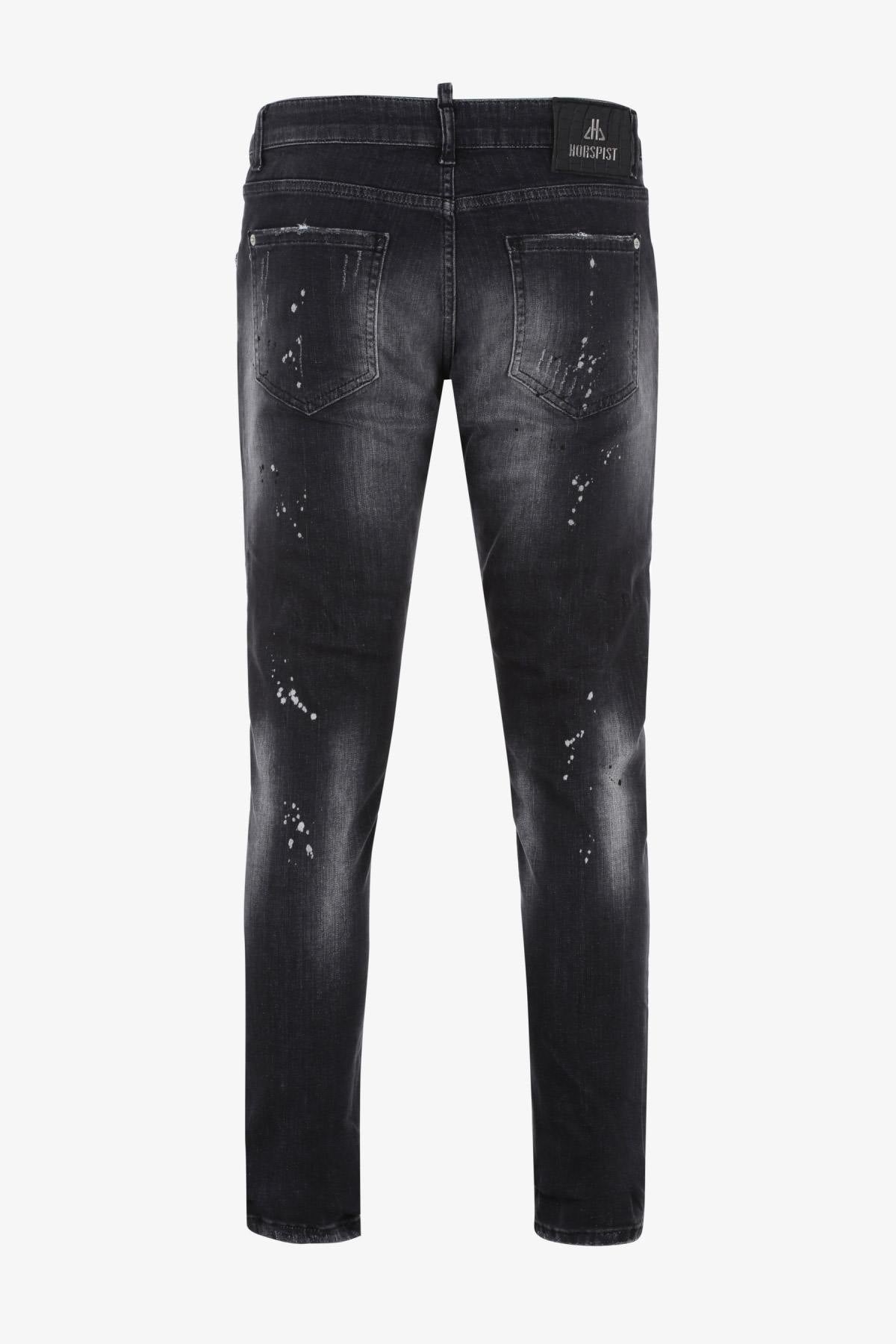 Black faded and spotted jeans - Image n°3