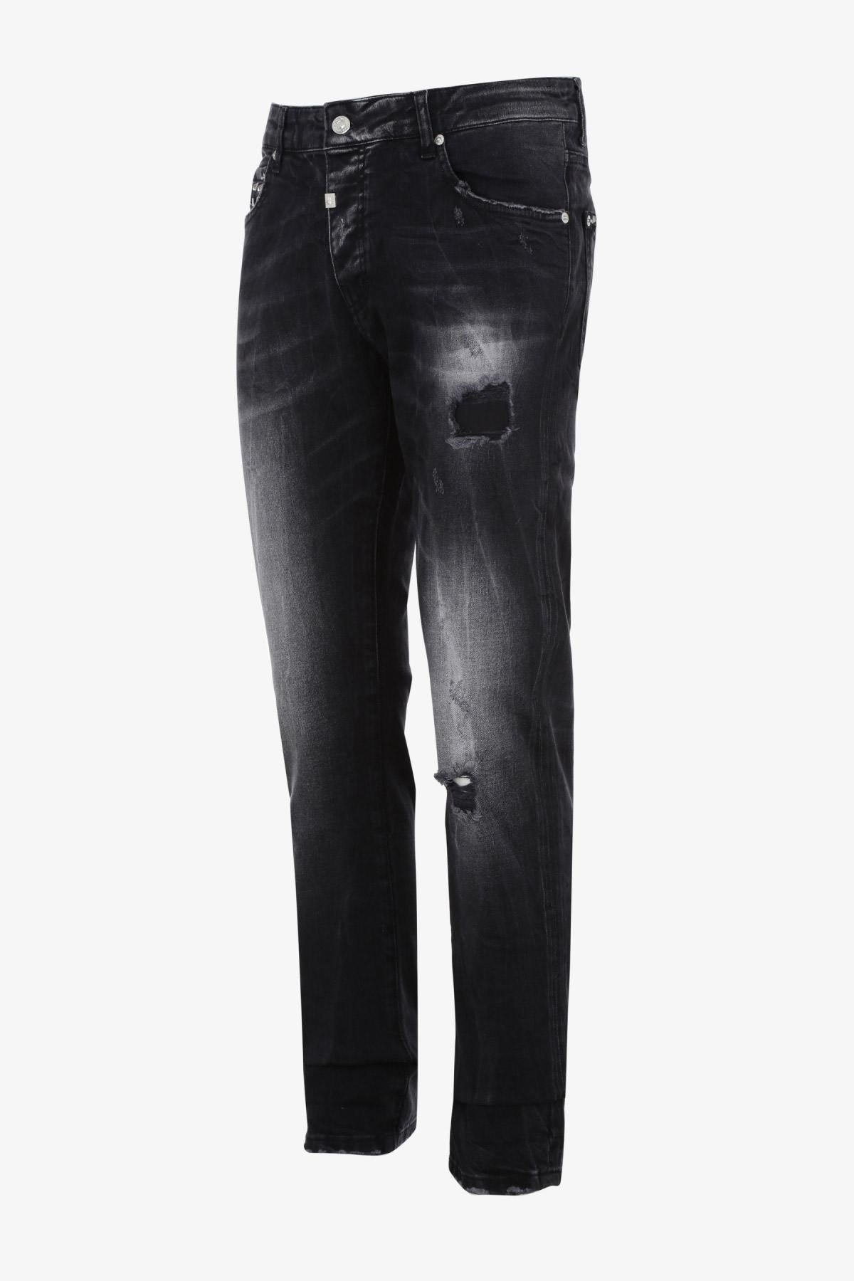 Men's washed black jeans - Image n°5