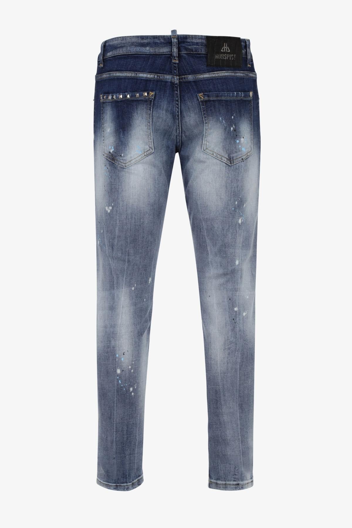 Men's washed blue jeans - Image n°4