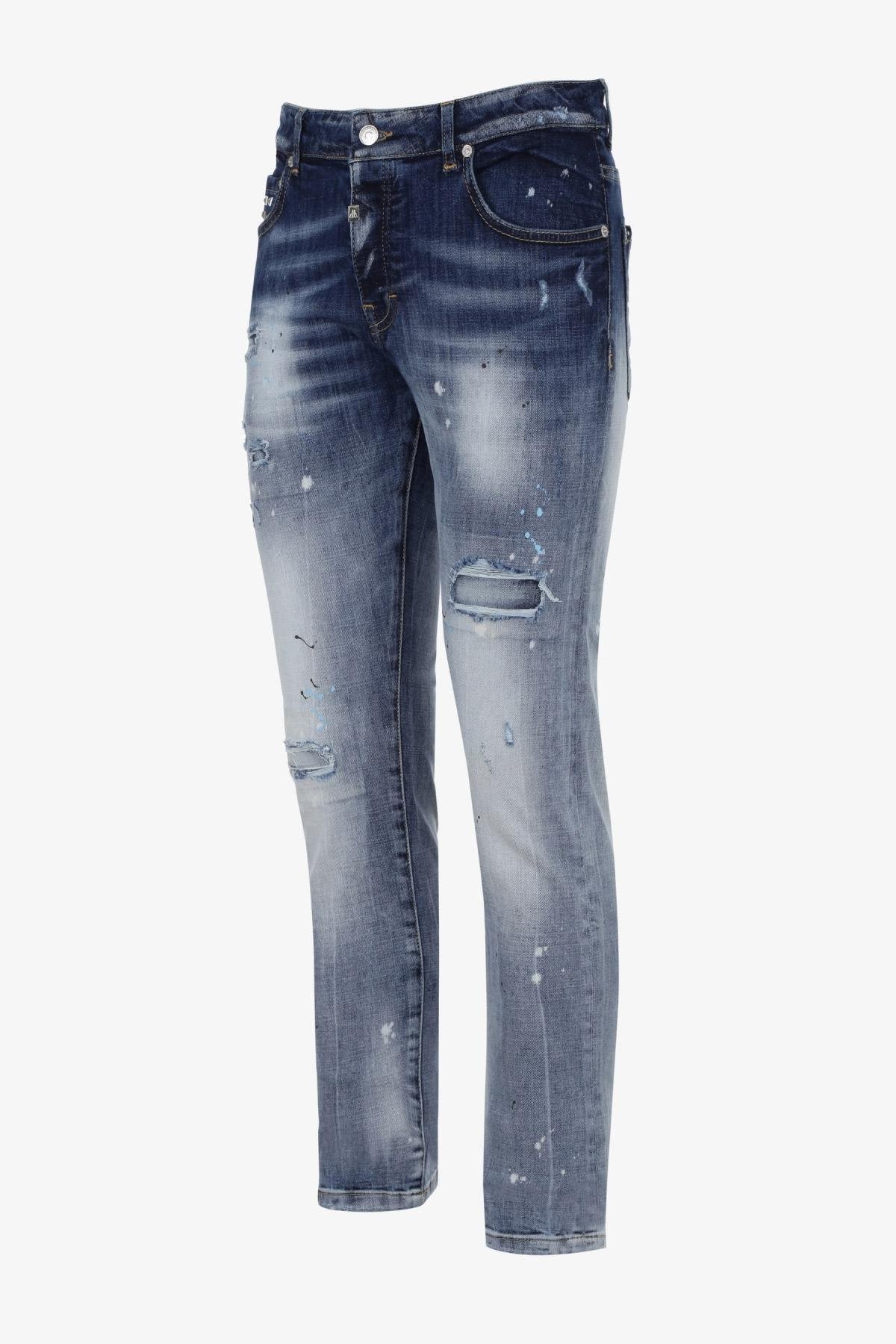 Men's washed blue jeans - Image n°6