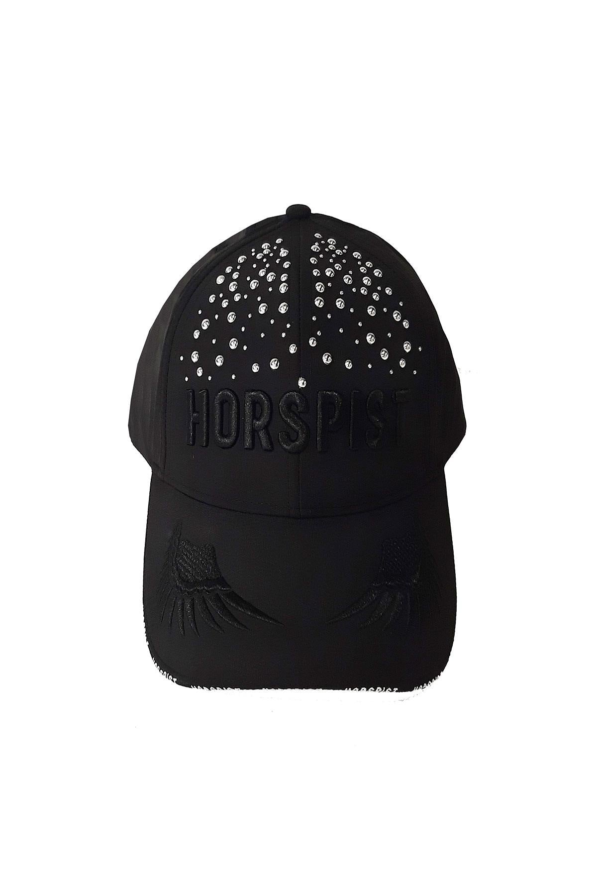 Black cap with rhinestones - Image n°1