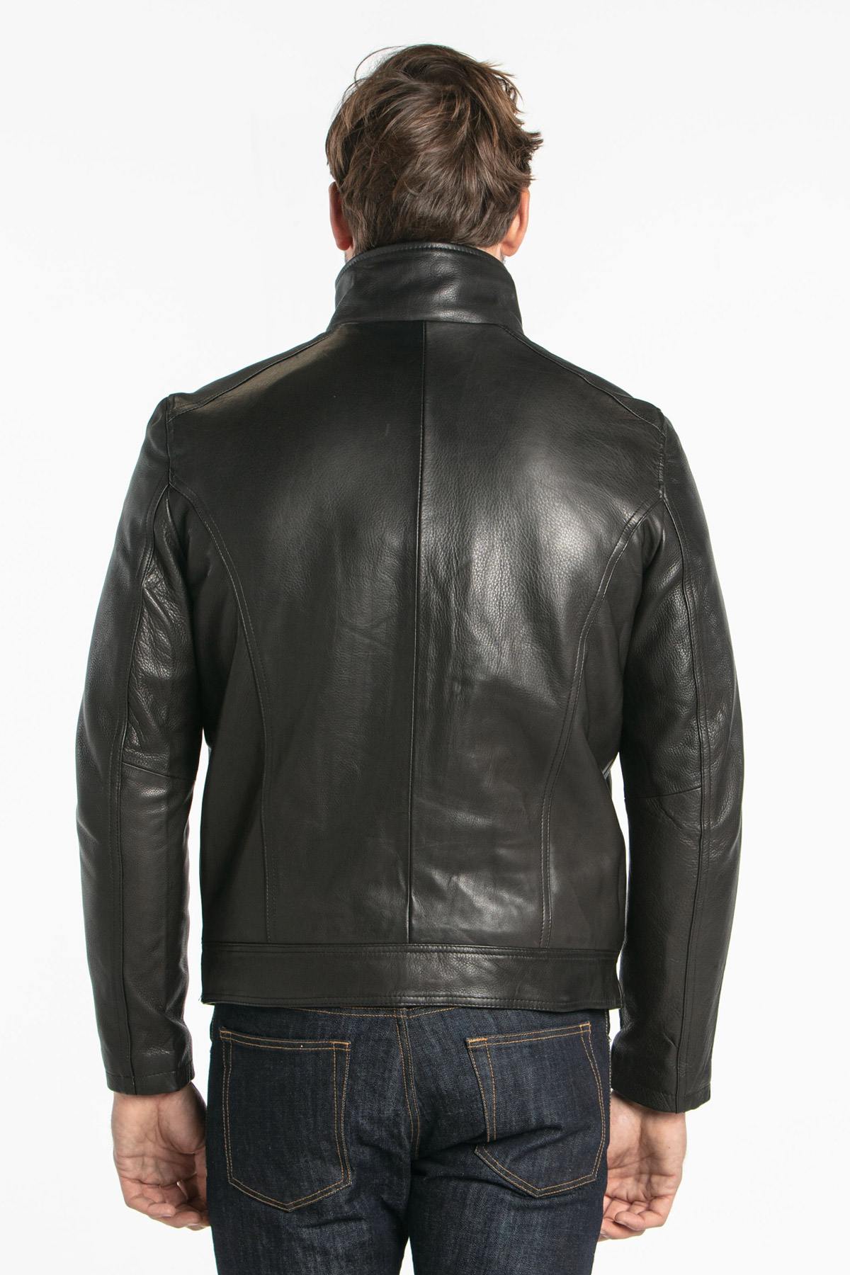 Thick cowhide leather jacket - Image n°4