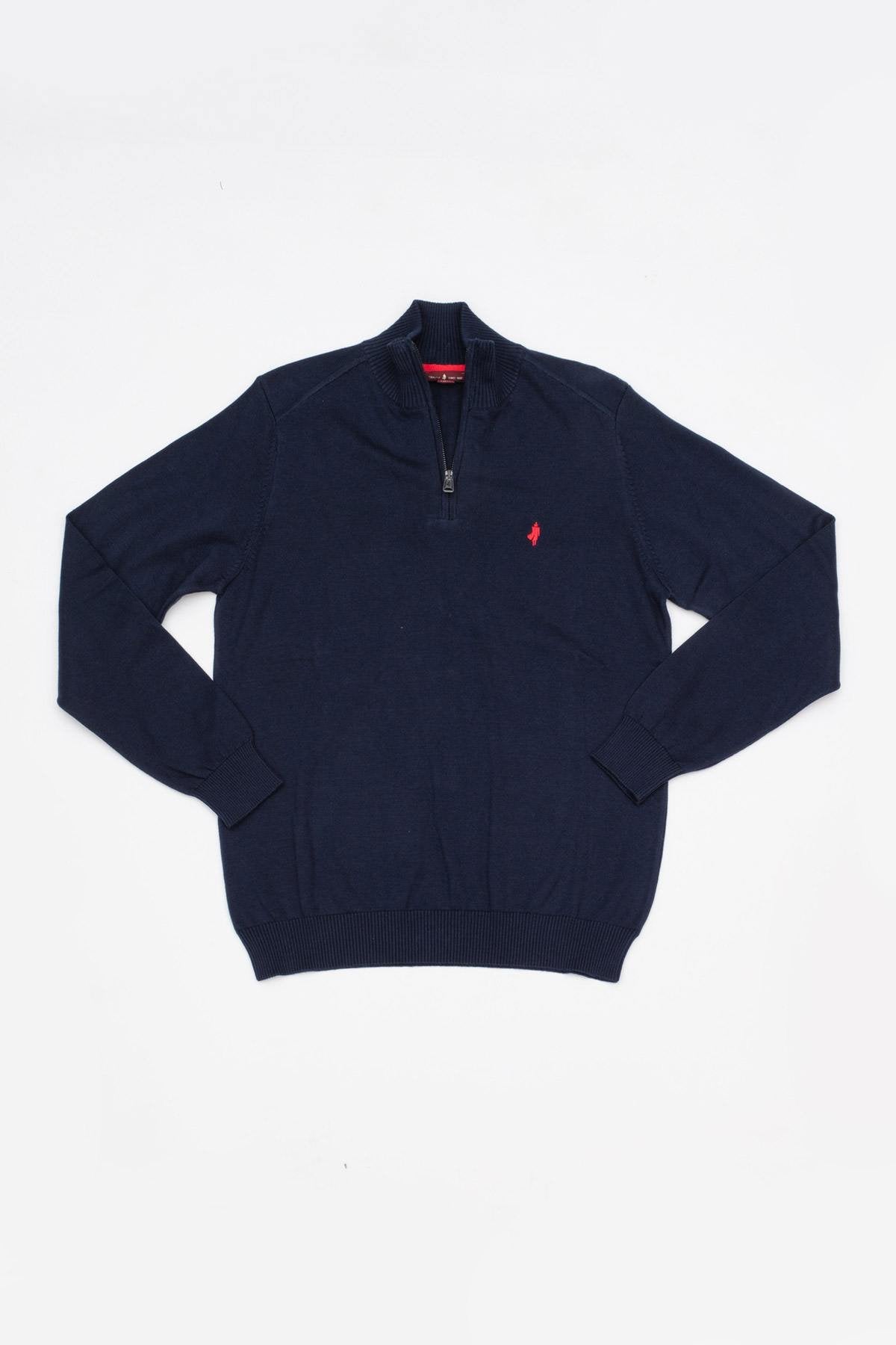 Navy half-zip sweater - Image n°1