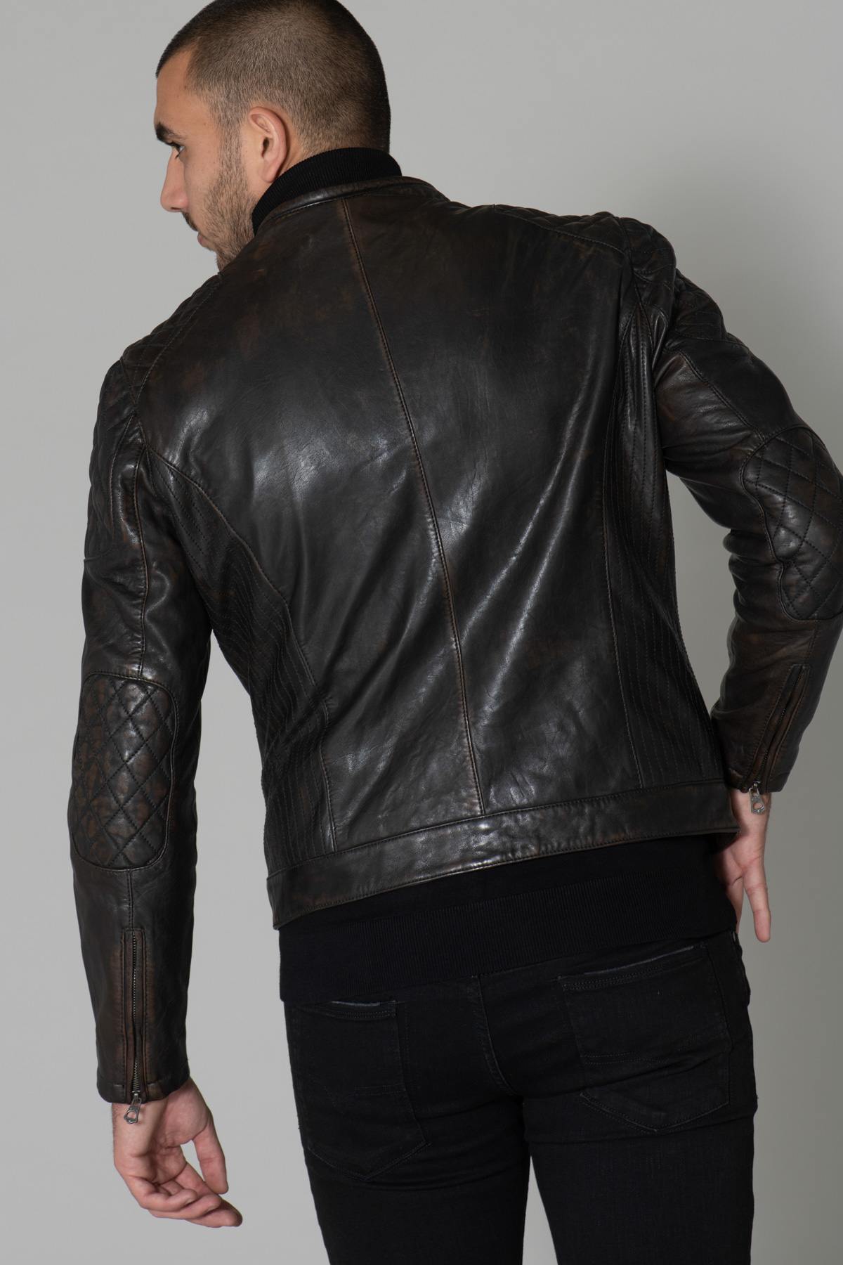 Distressed Biker Collar Jacket - Image n°6