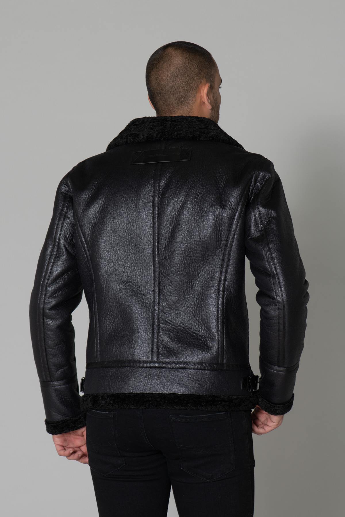 Men's black polyester bomber jacket - Image n°9